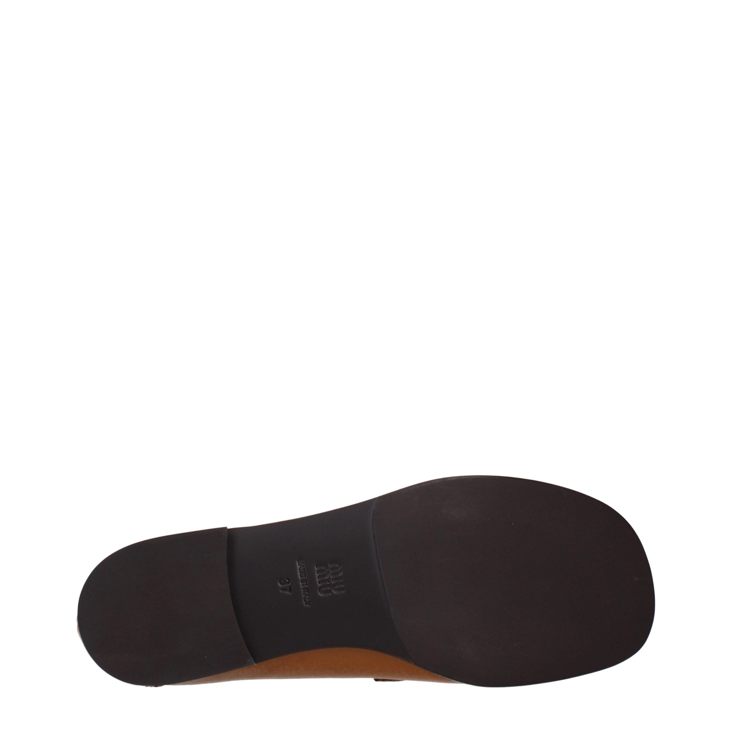 Miu Miu Brown Leather Slip-On Women's Loafers