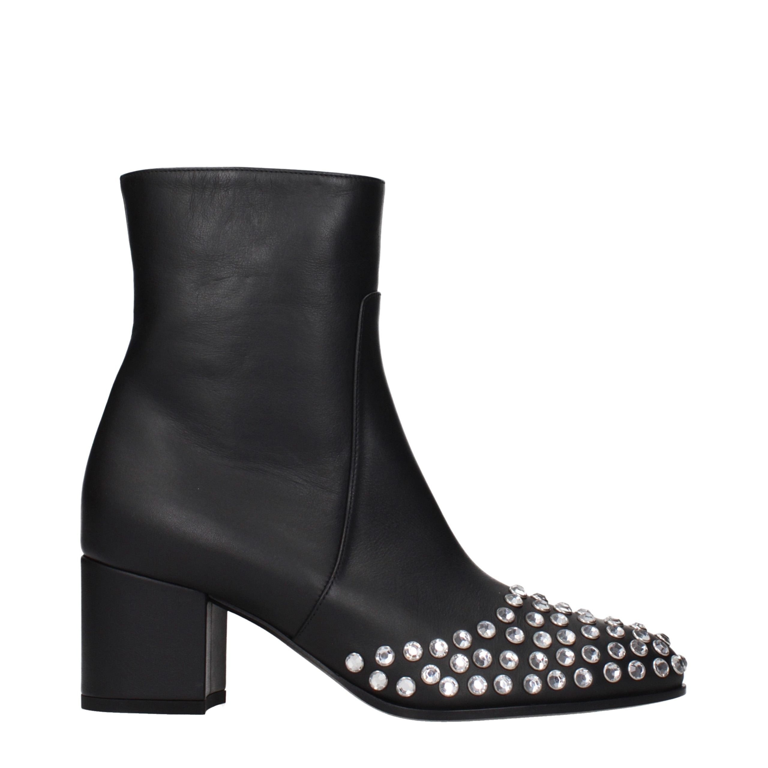 Alaïa Black Leather Ankle Women's Boots