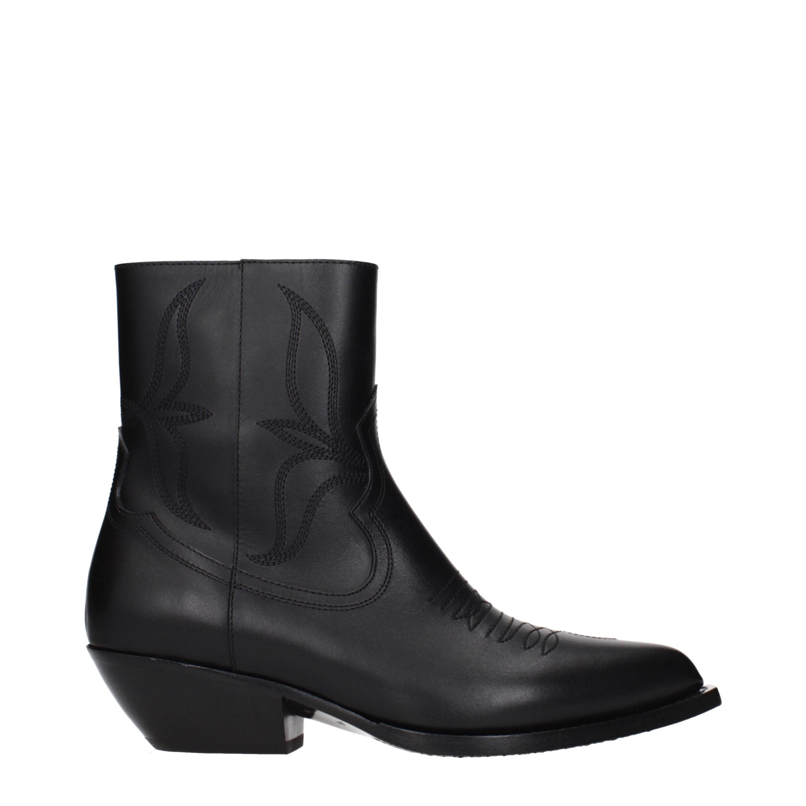 Celine Black Leather Ankle Women's Boots