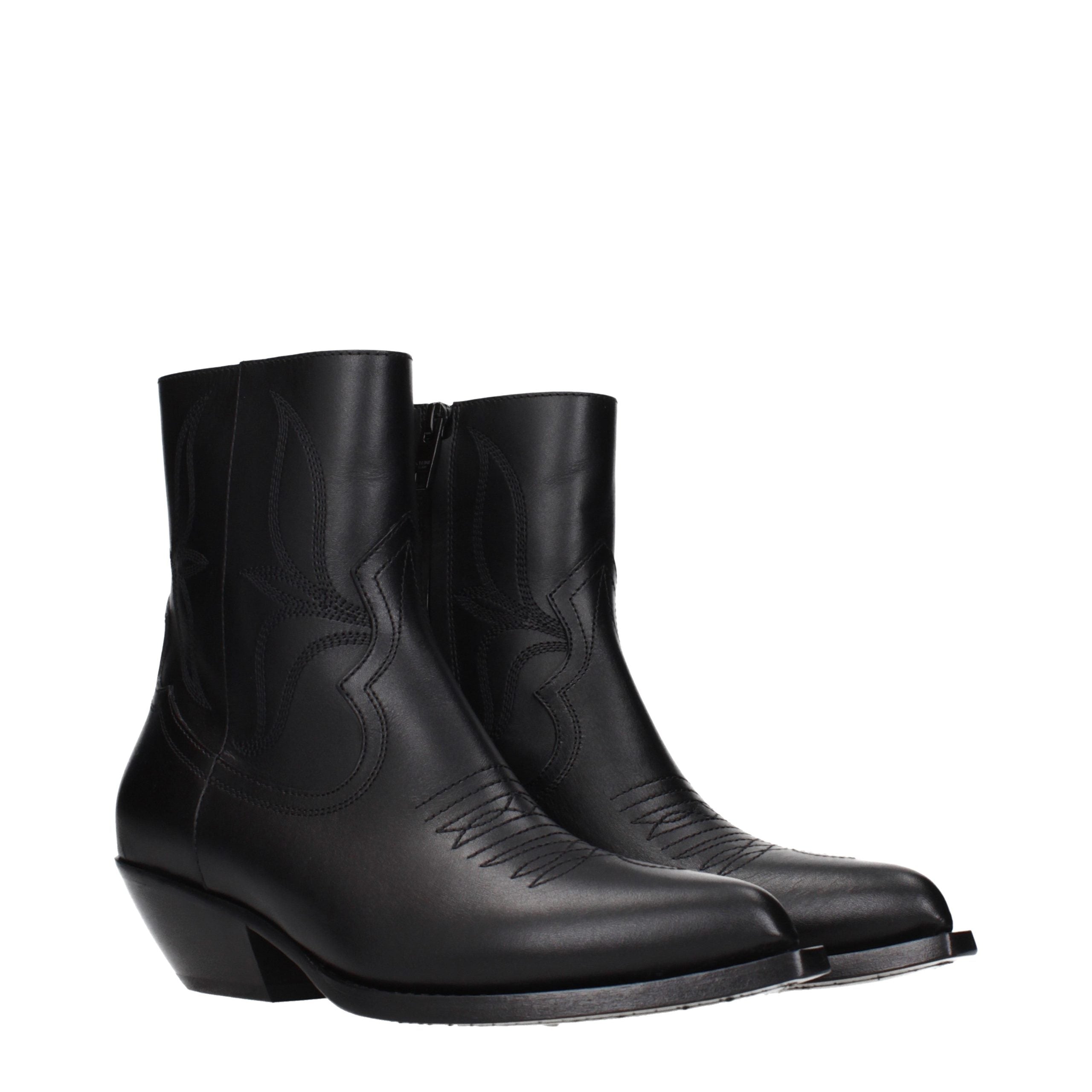 Celine Black Leather Ankle Women's Boots