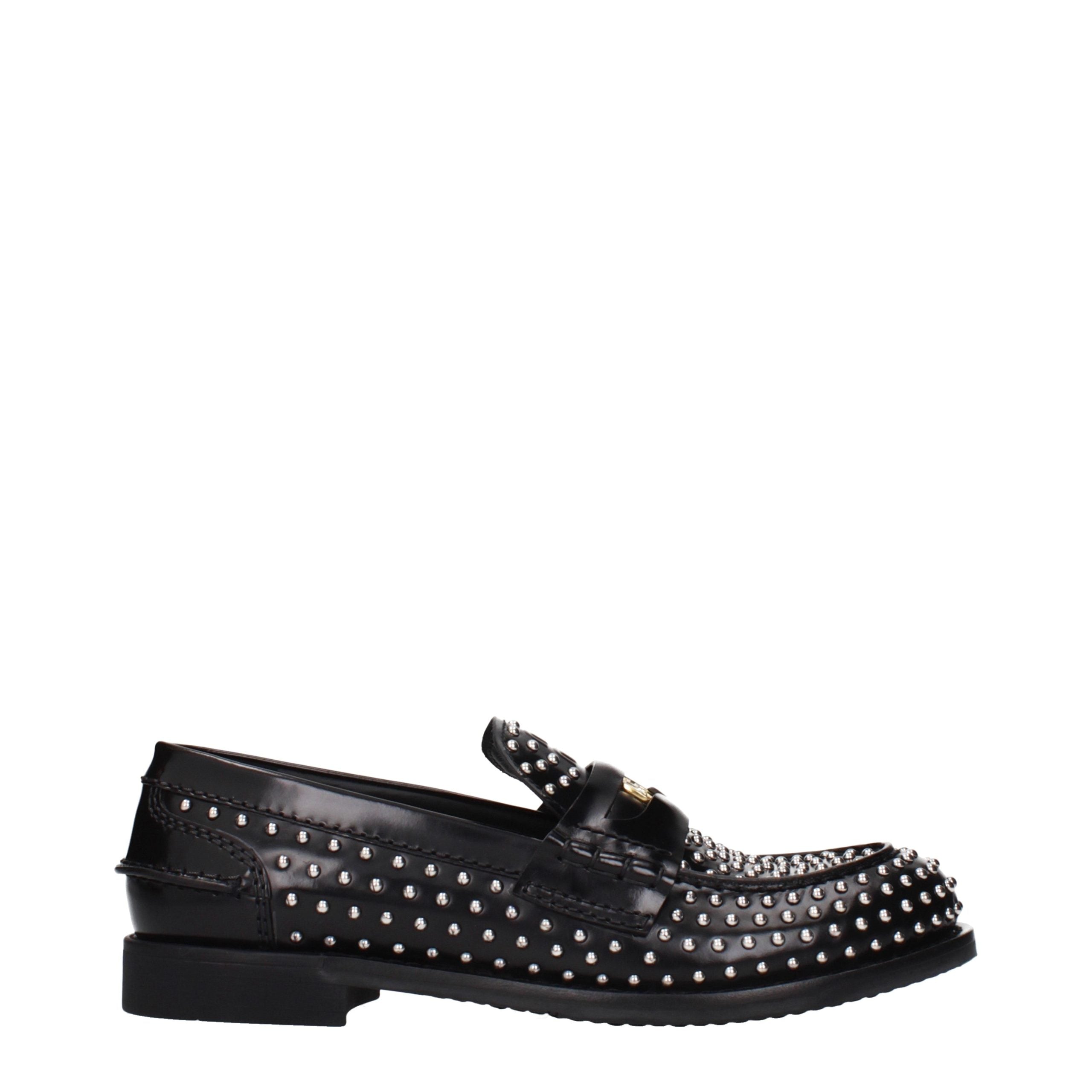 Miu Miu Black Leather Slip-On Women's Loafers