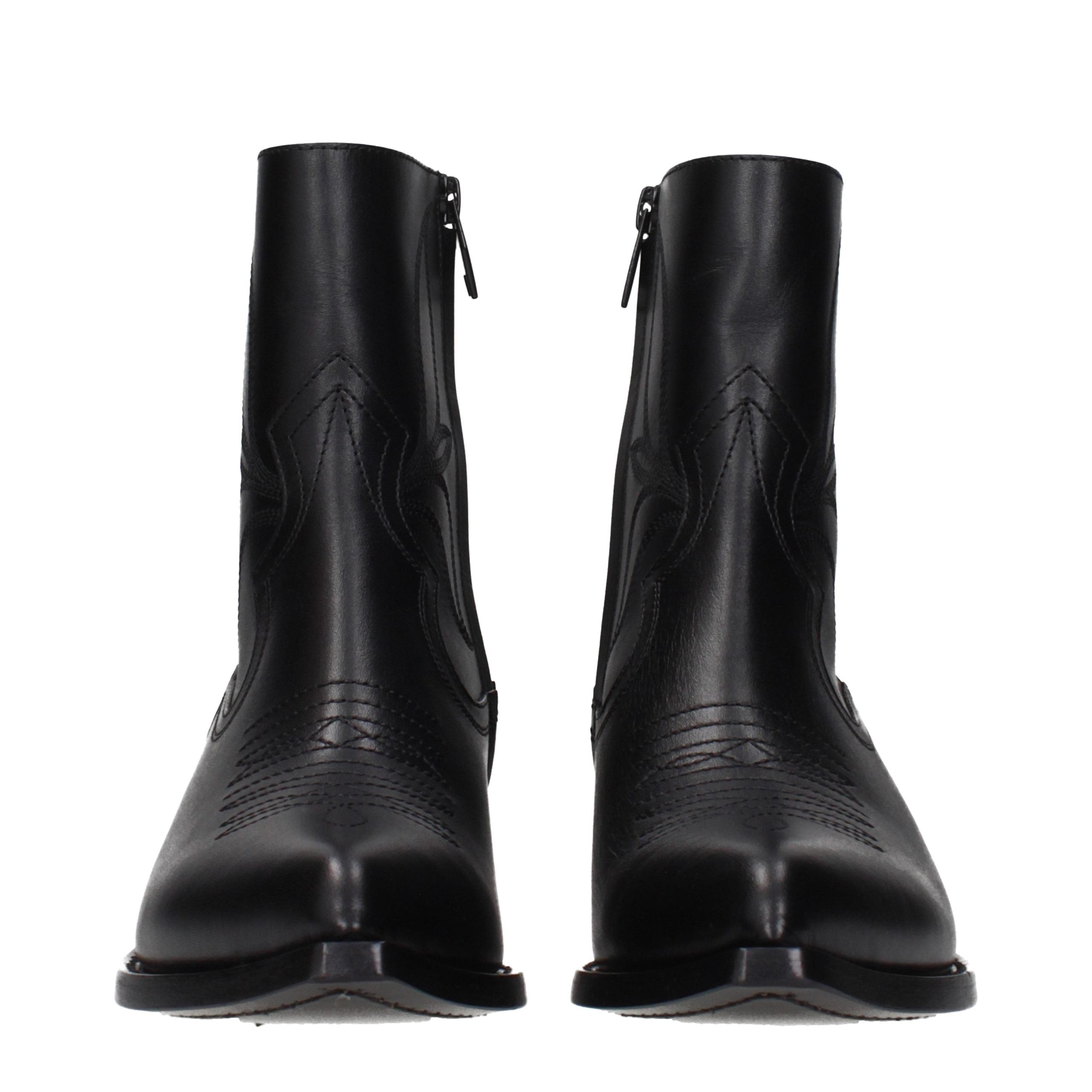 Celine Black Leather Ankle Women's Boots