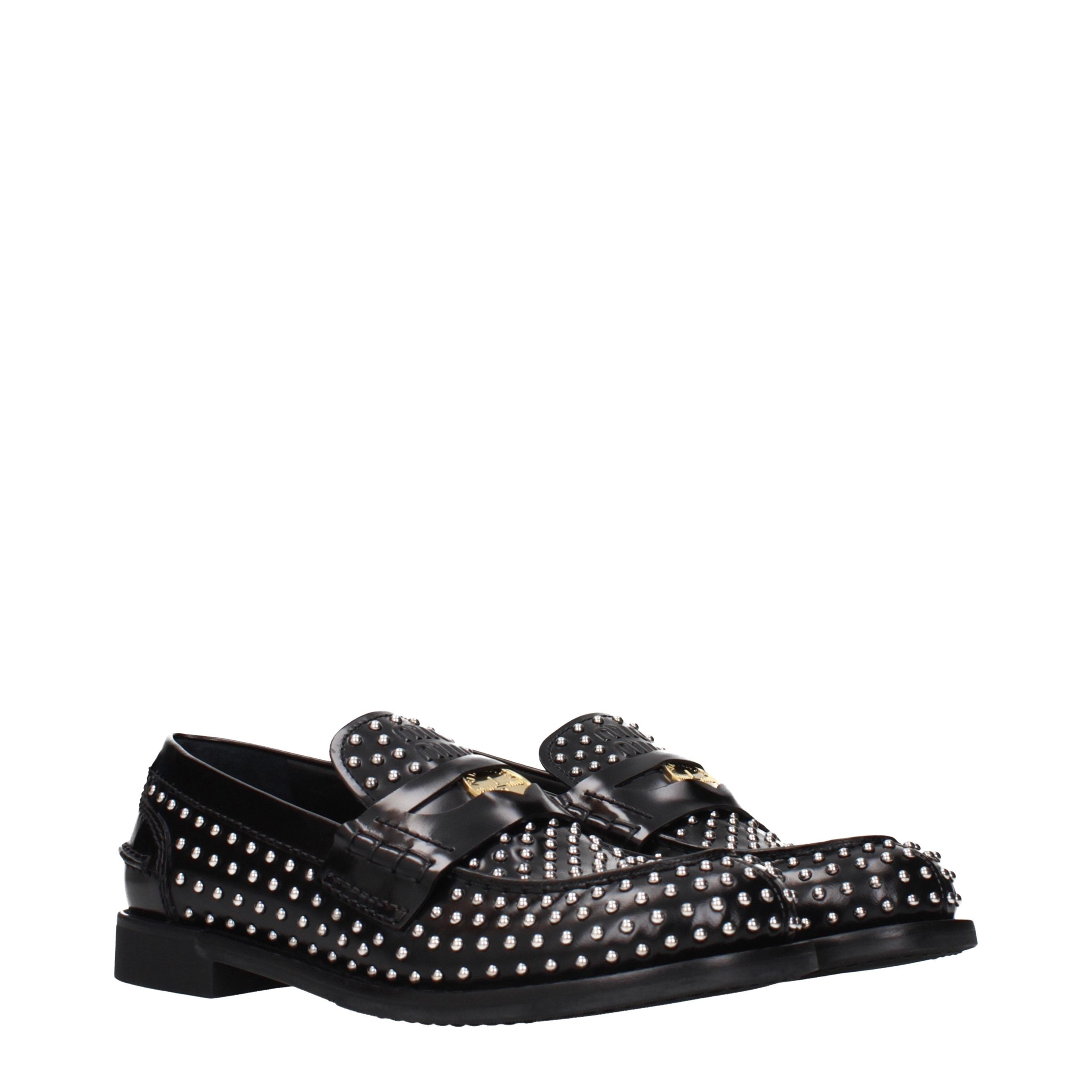 Miu Miu Black Leather Slip-On Women's Loafers