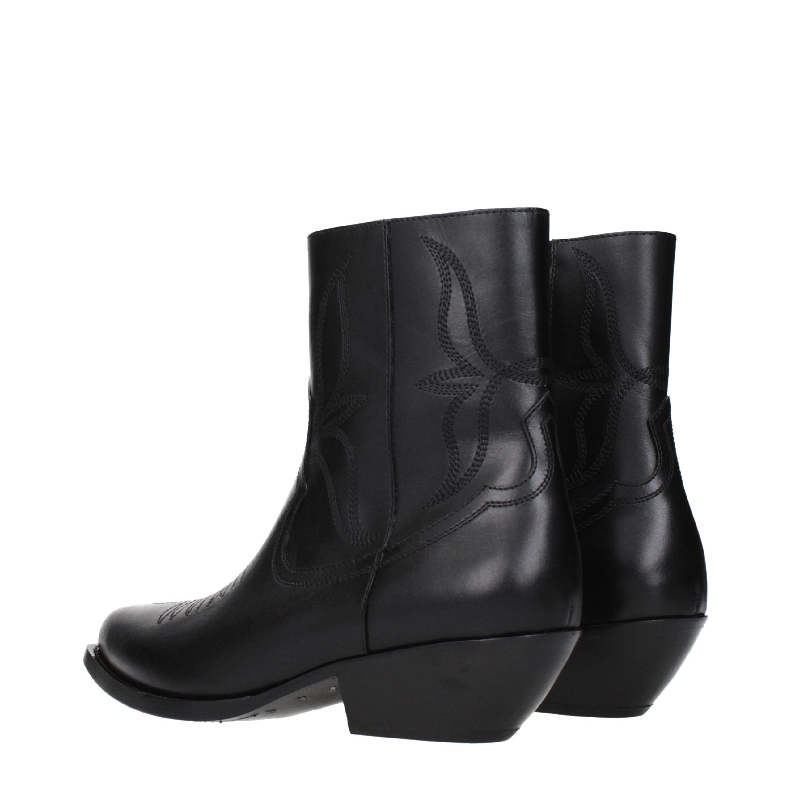 Celine Black Leather Ankle Women's Boots