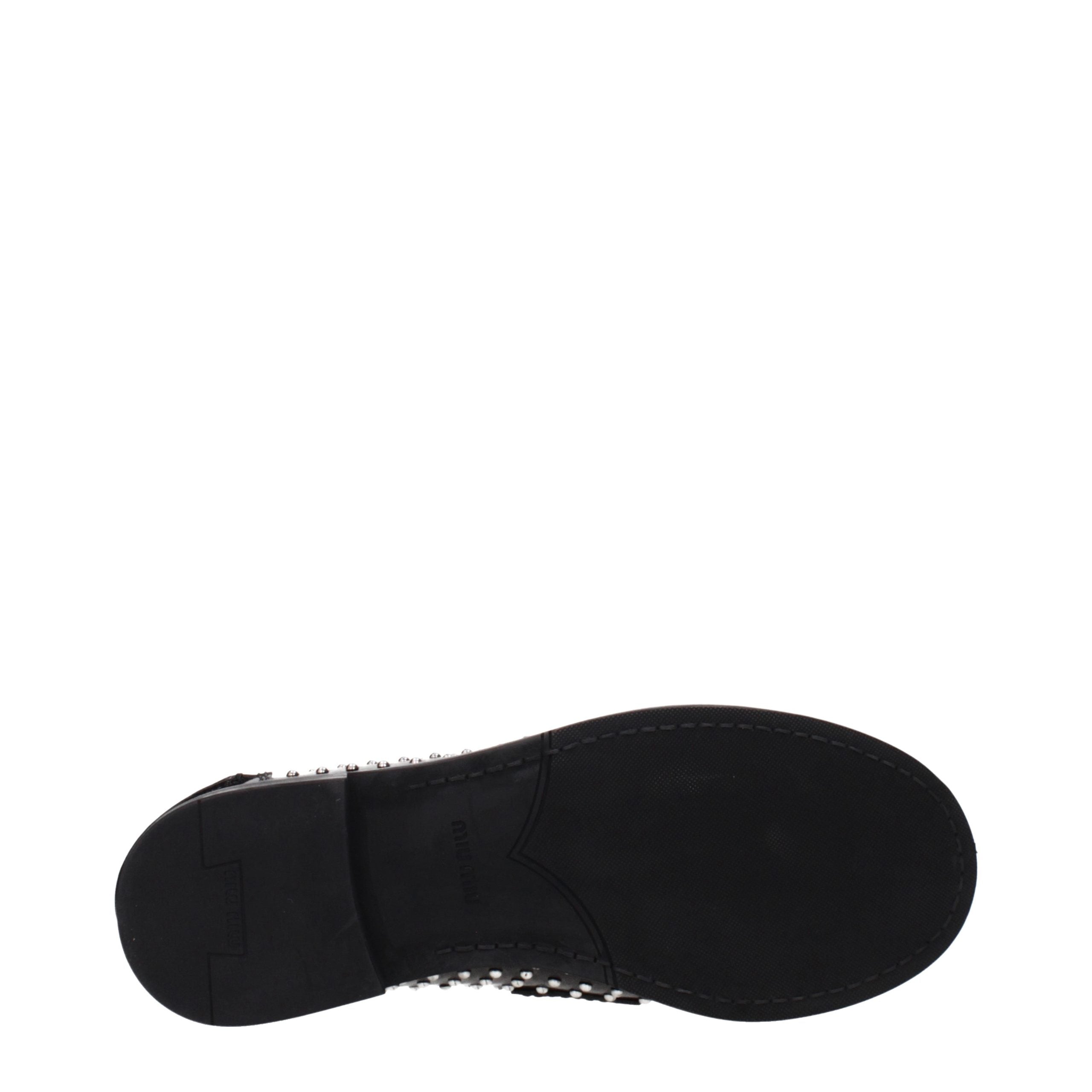 Miu Miu Black Leather Slip-On Women's Loafers