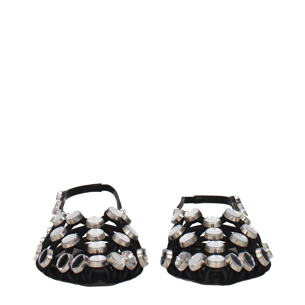 The Attico Black Leather Ballet Women's Flats