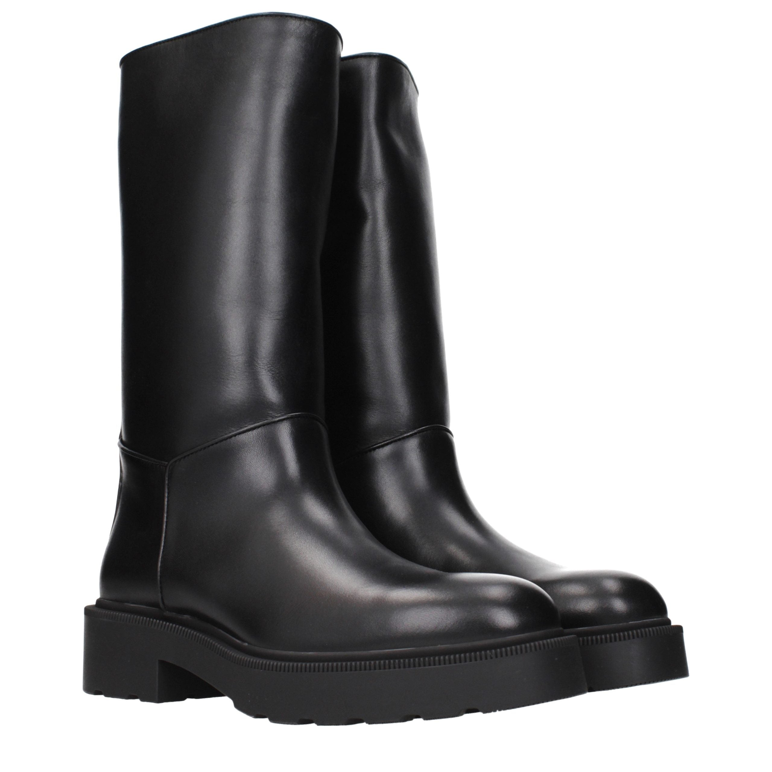 The Row Black Leather Women's Boots