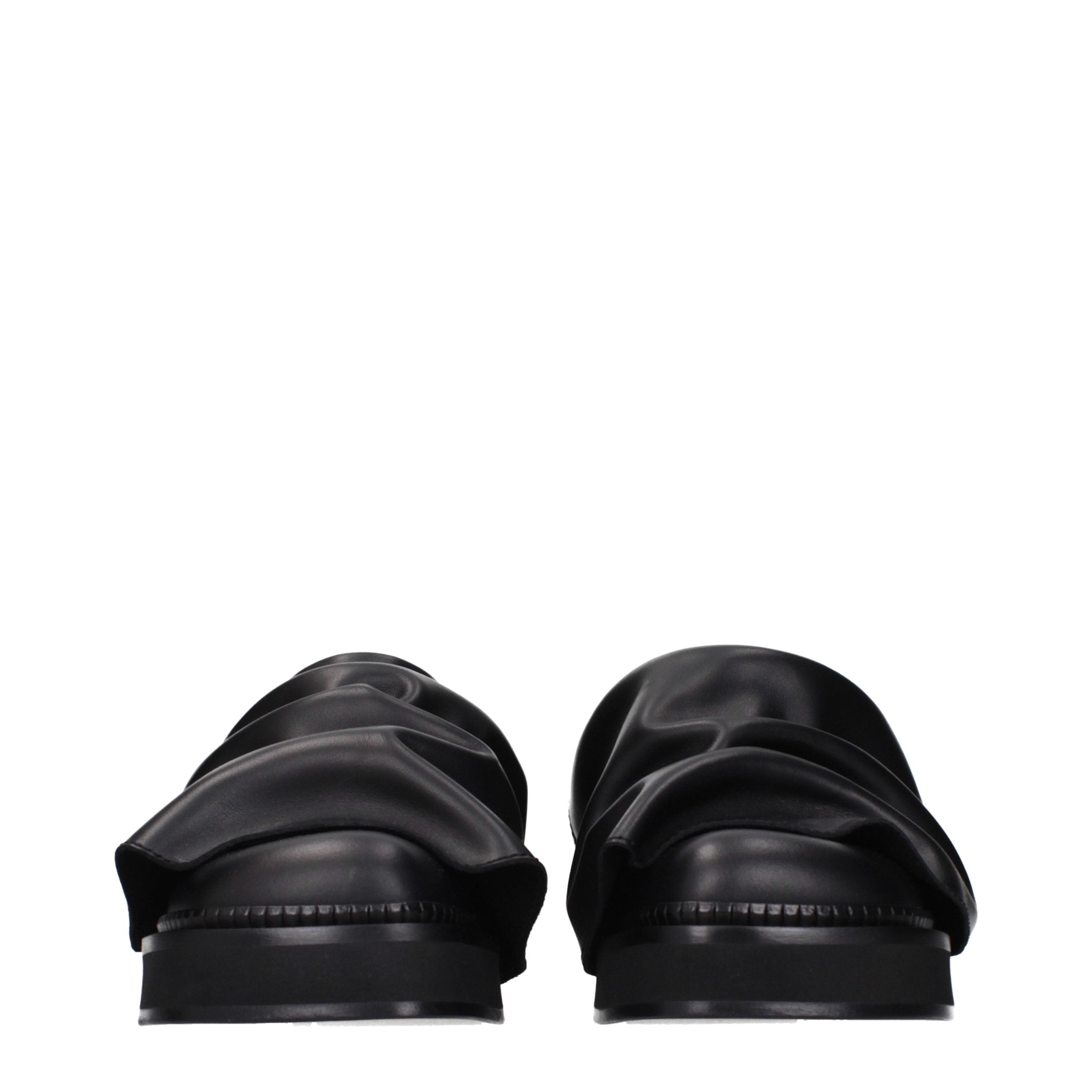 The Attico Black Leather Women's Slippers