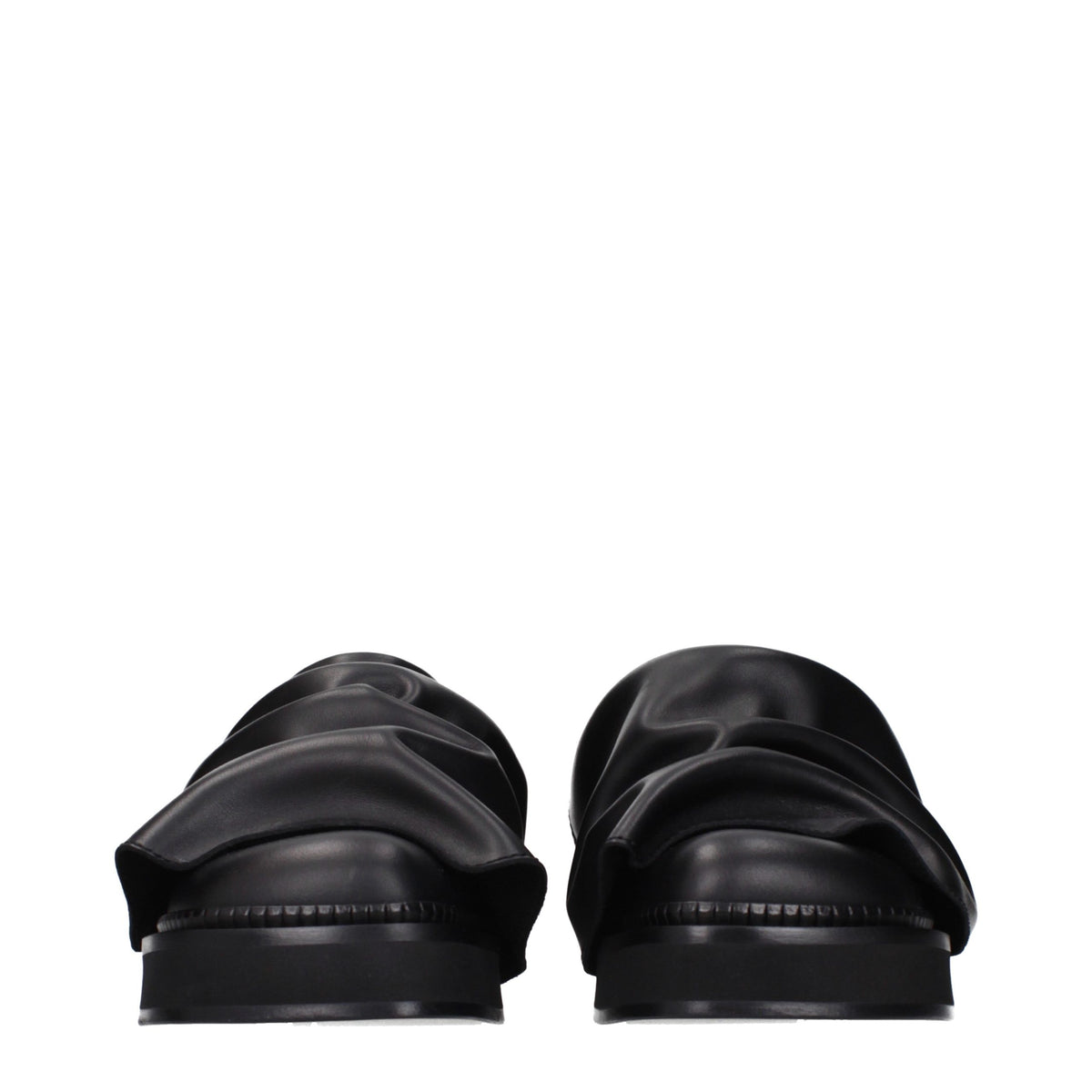 The Attico Black Leather Women's Slippers