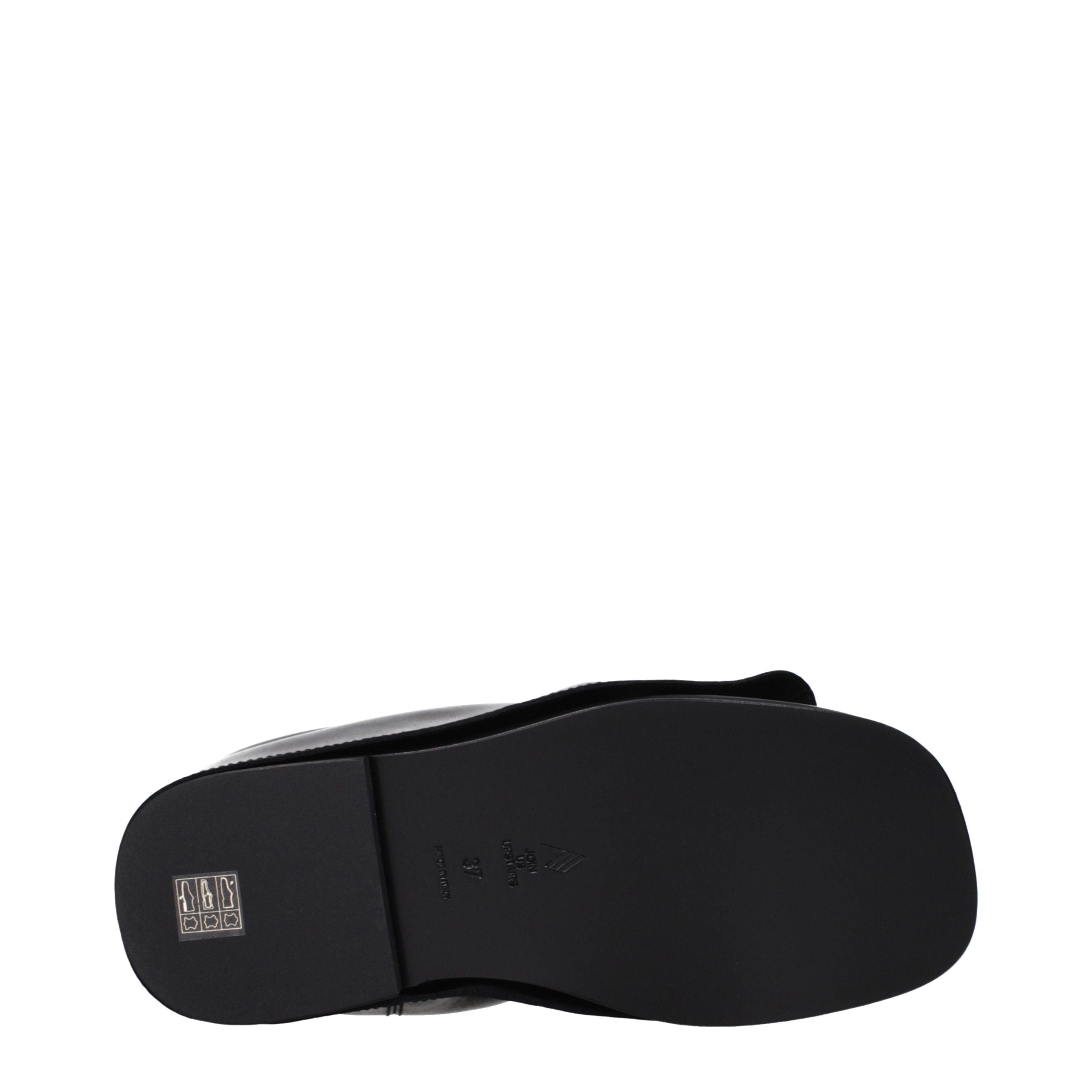 The Attico Black Leather Women's Slippers