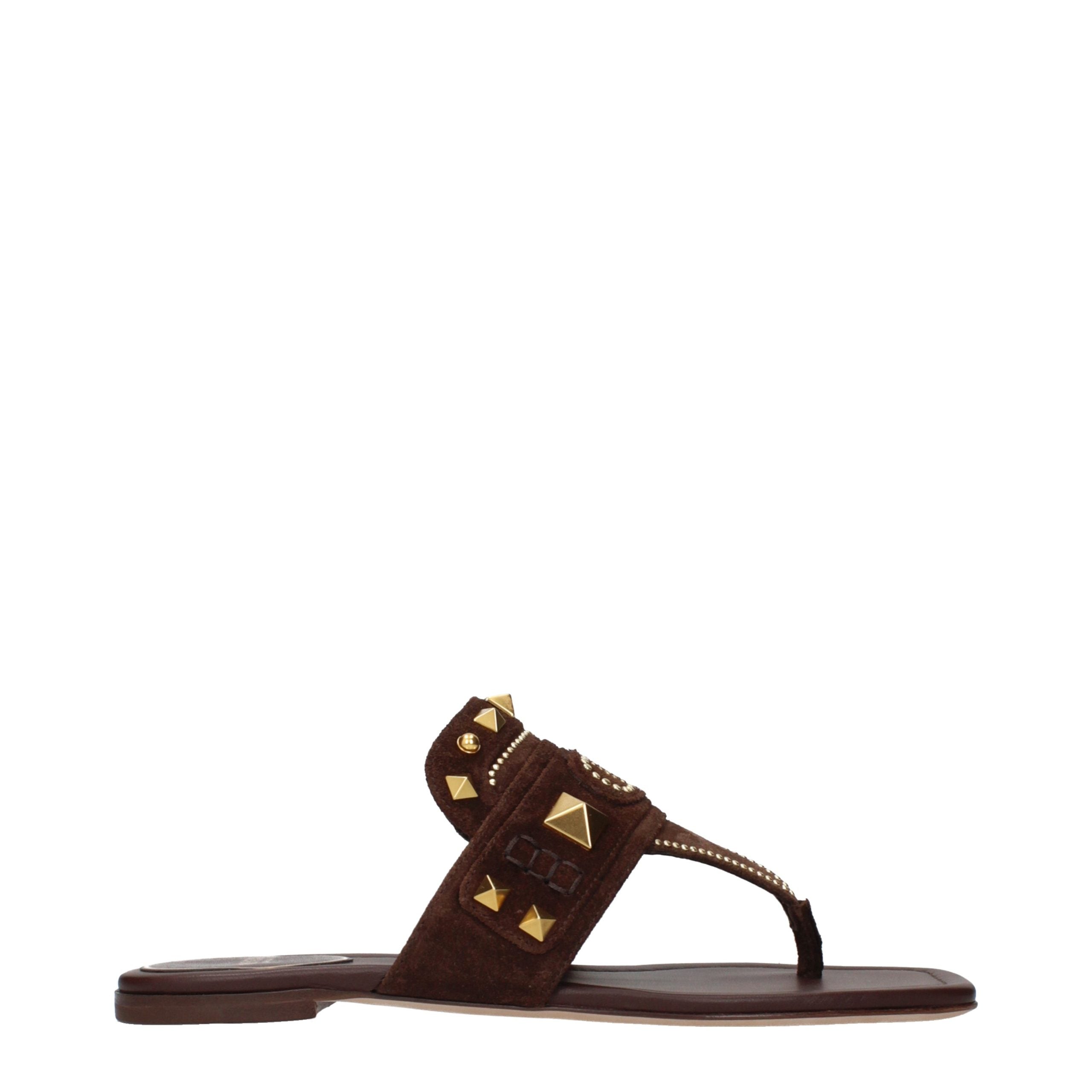 Valentino Garavani Brown Leather Flip-Flop Women's Sandals