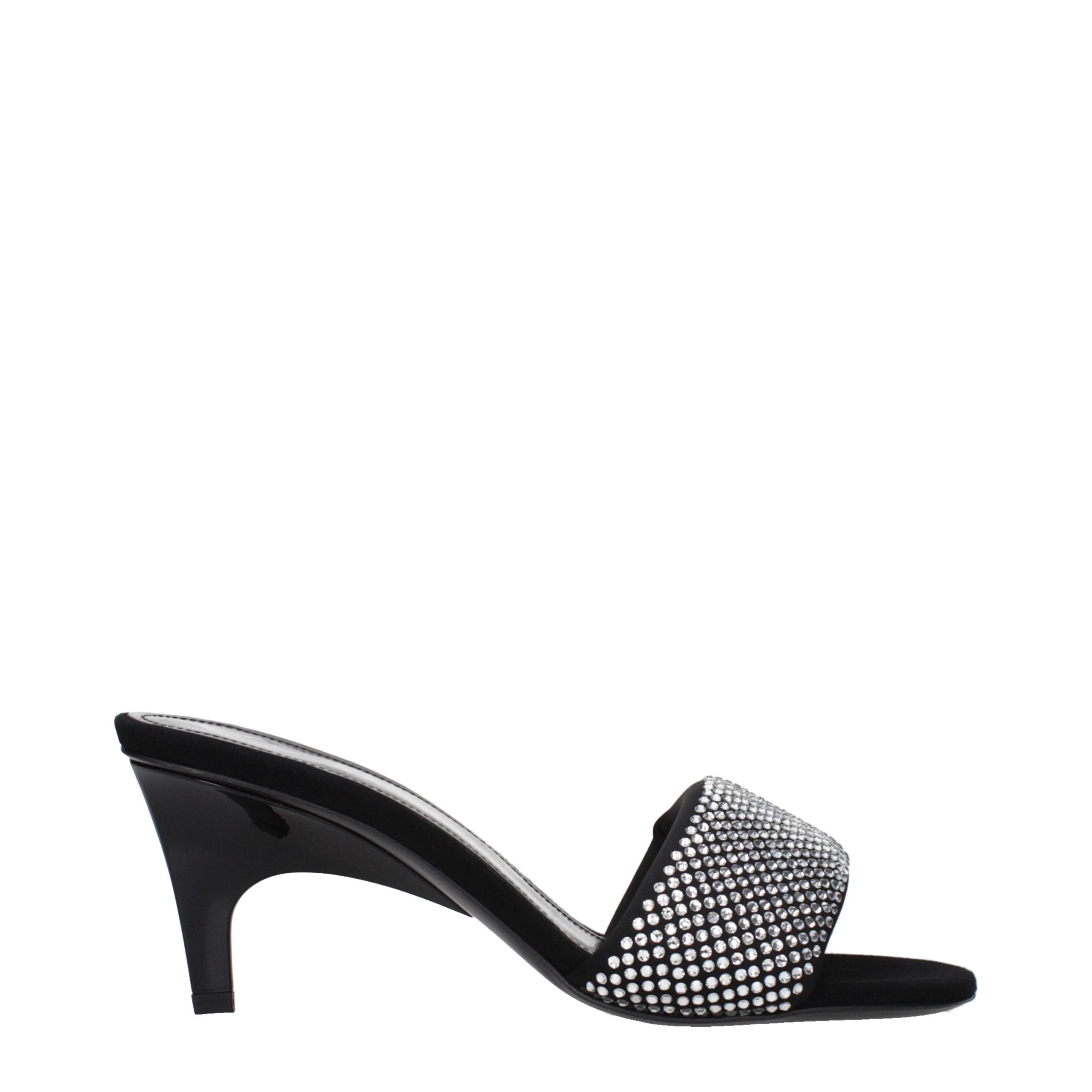The Attico Black Fabric Stiletto Heel Women's Sandals