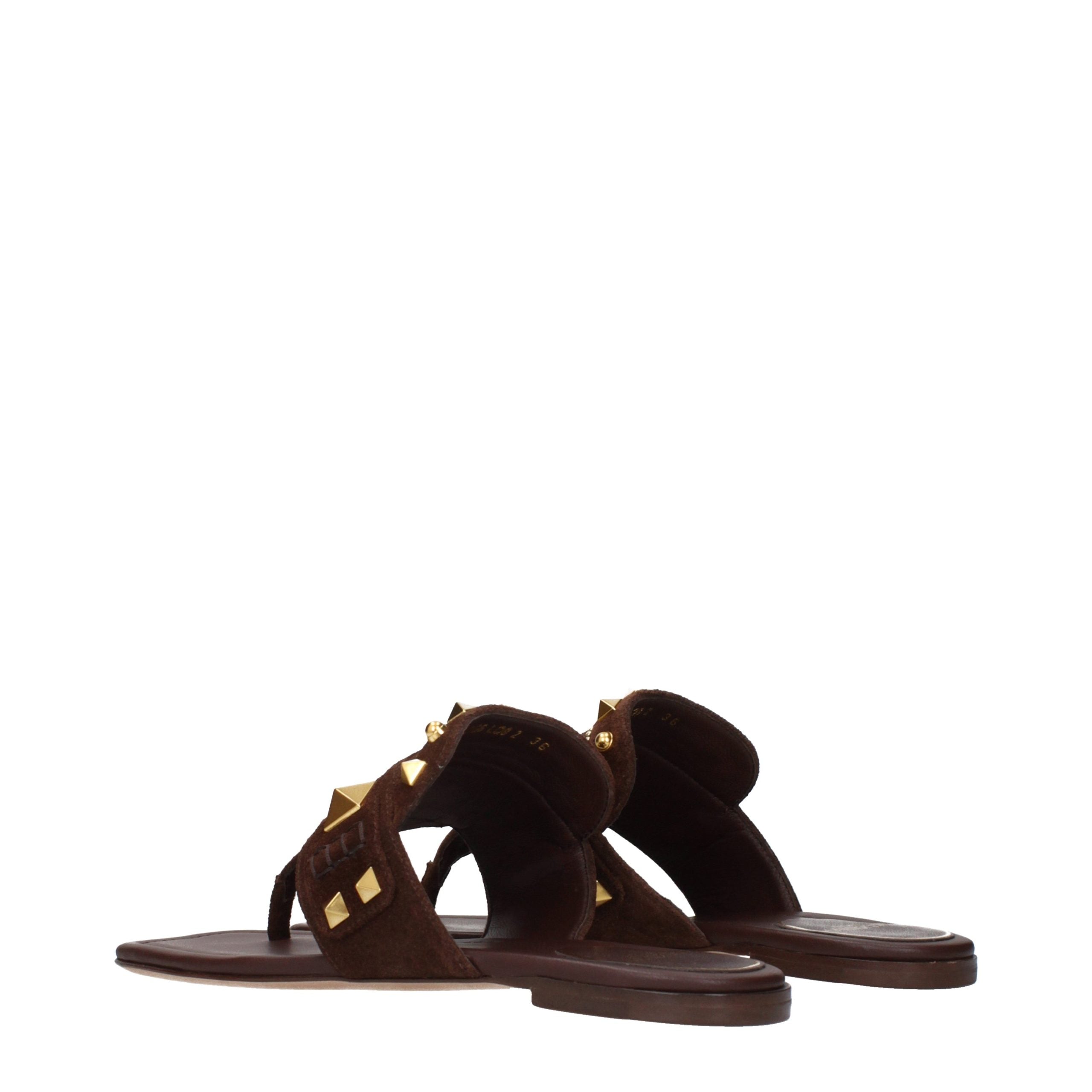 Valentino Garavani Brown Leather Flip-Flop Women's Sandals