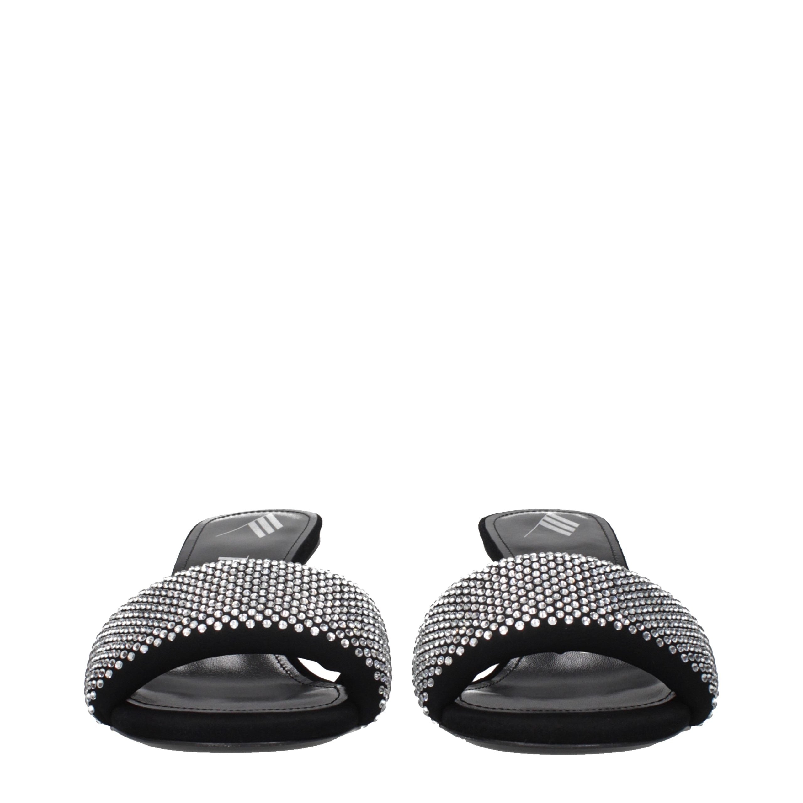 The Attico Black Fabric Stiletto Heel Women's Sandals