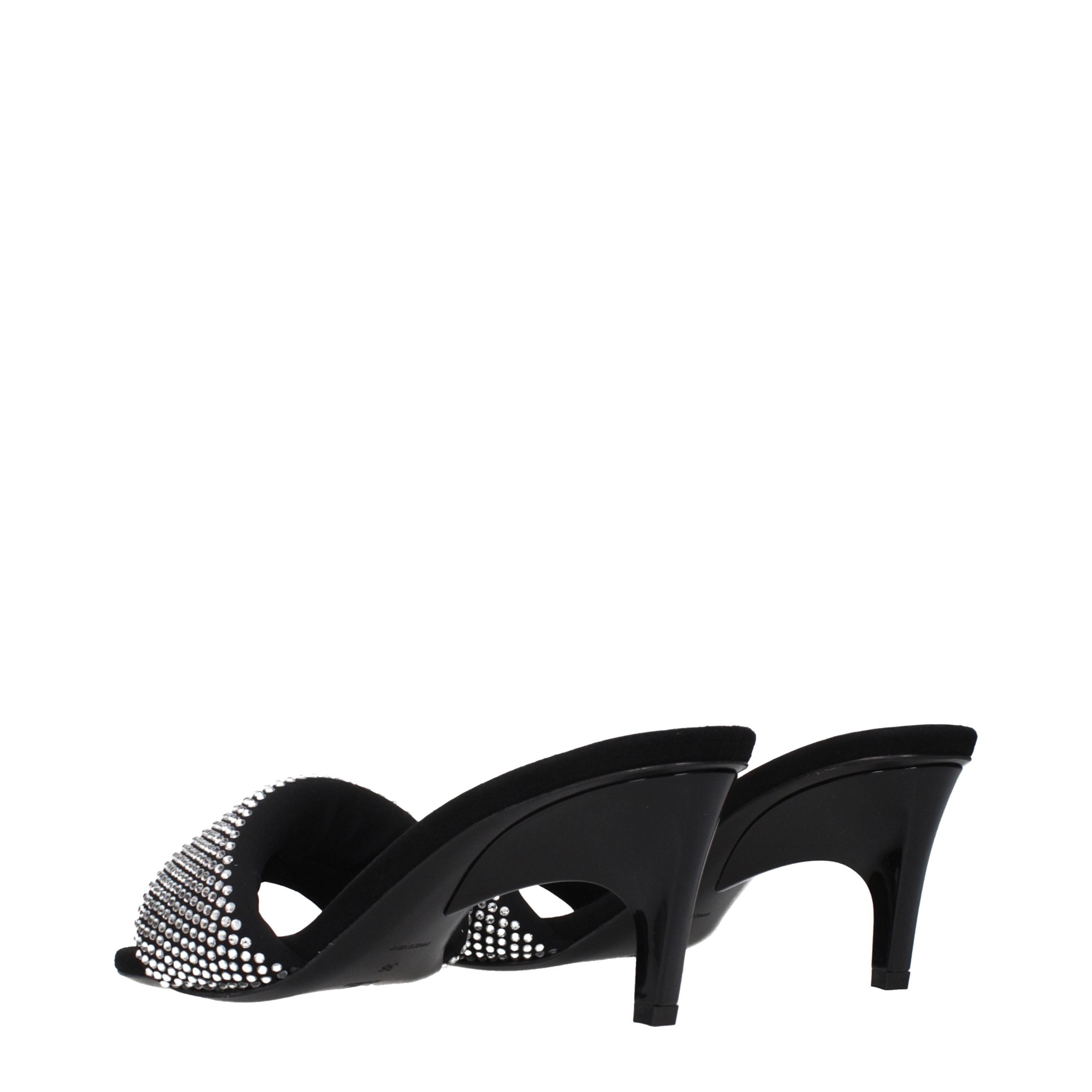 The Attico Black Fabric Stiletto Heel Women's Sandals
