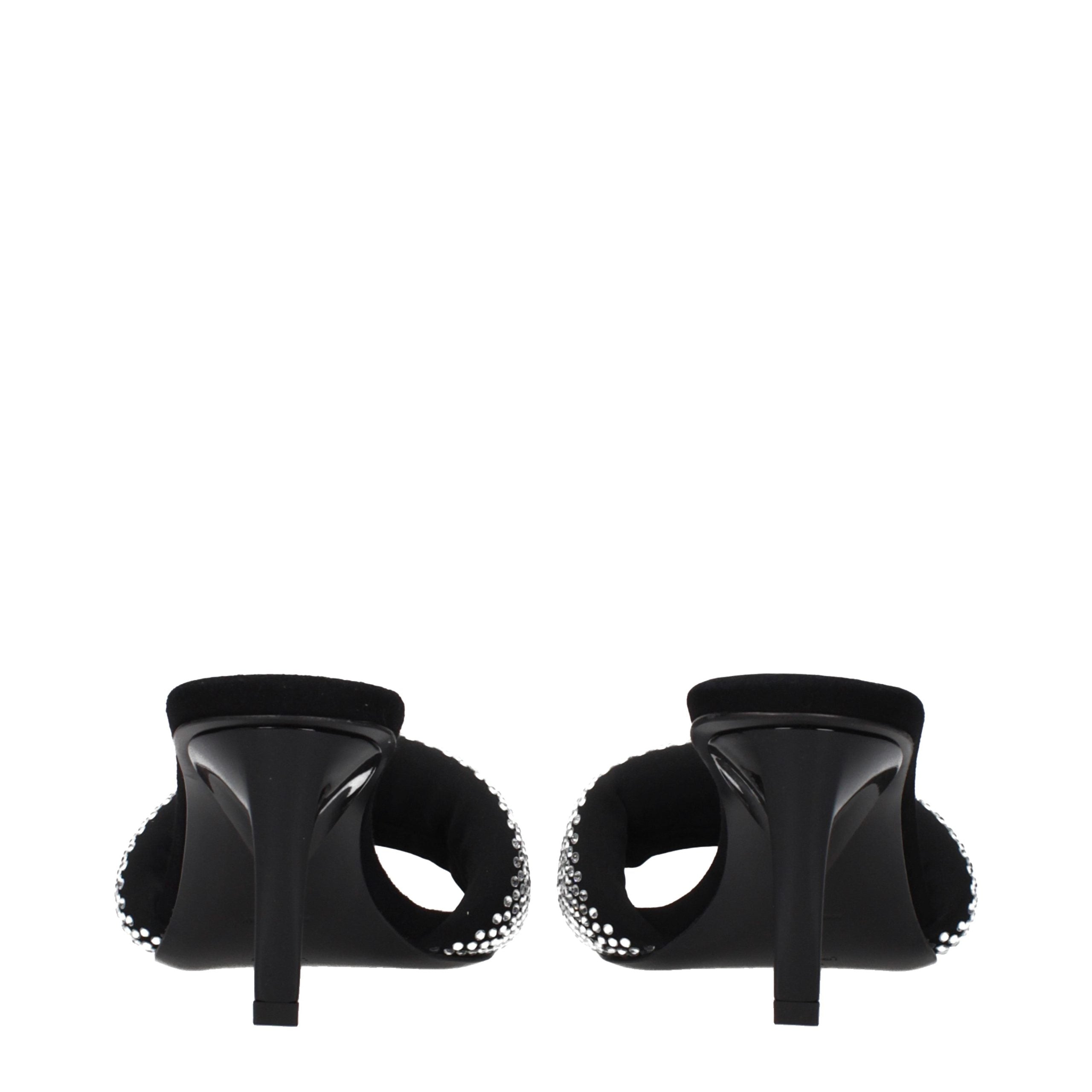 The Attico Black Fabric Stiletto Heel Women's Sandals