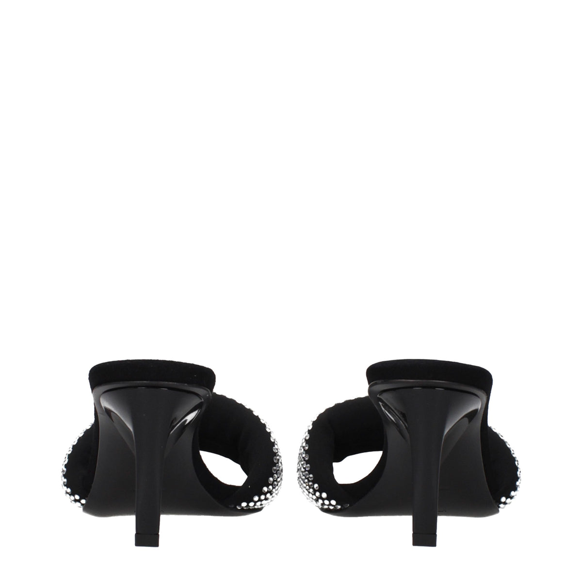 The Attico Black Fabric Stiletto Heel Women's Sandals