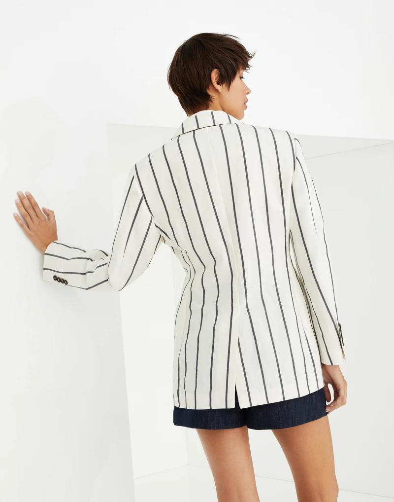 Brunello Cucinelli Bicolor Linen Women's Blazer