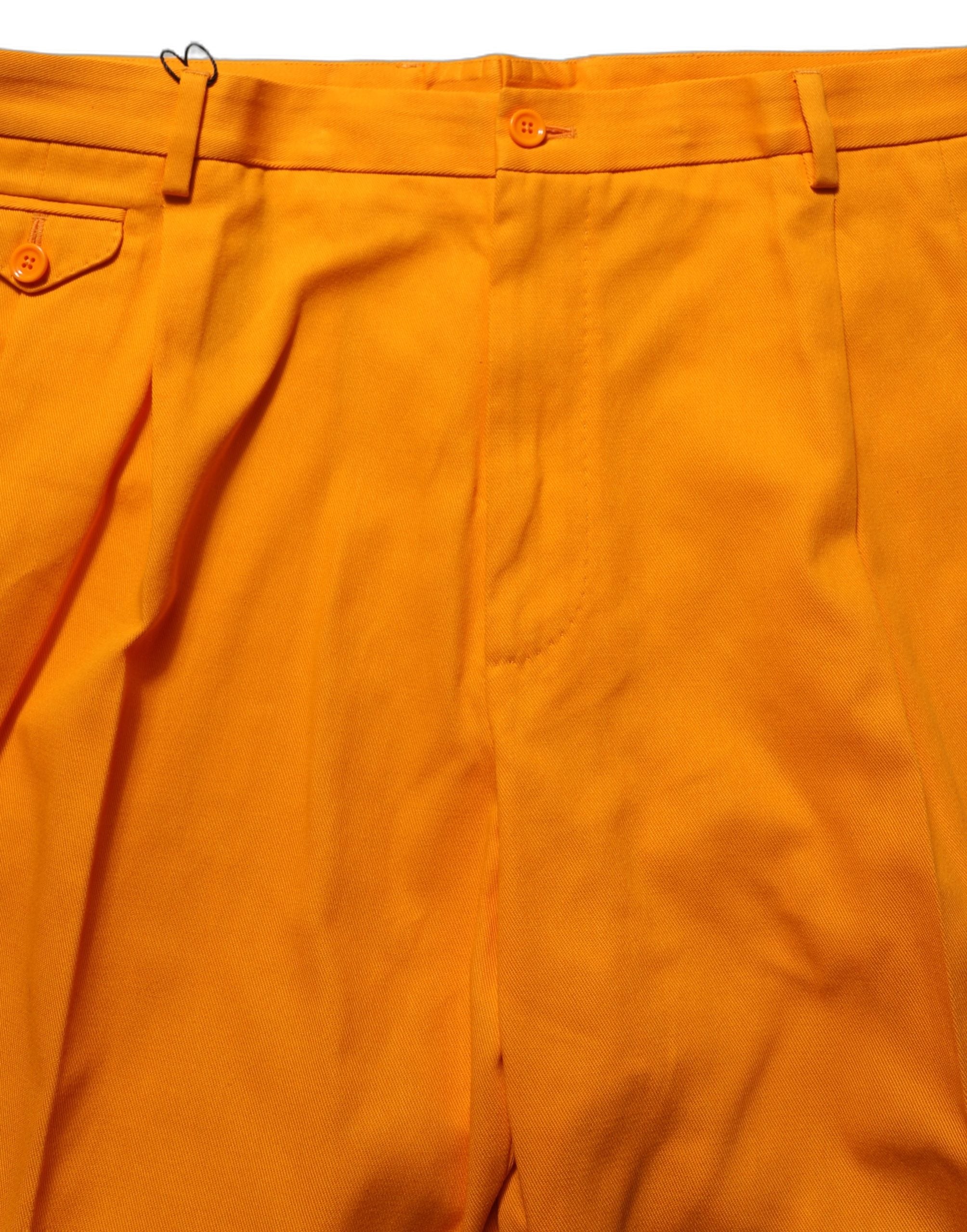 Dolce & Gabbana Orange Cotton Pleated Chino Bermuda Men's Shorts (Pre-Owned)