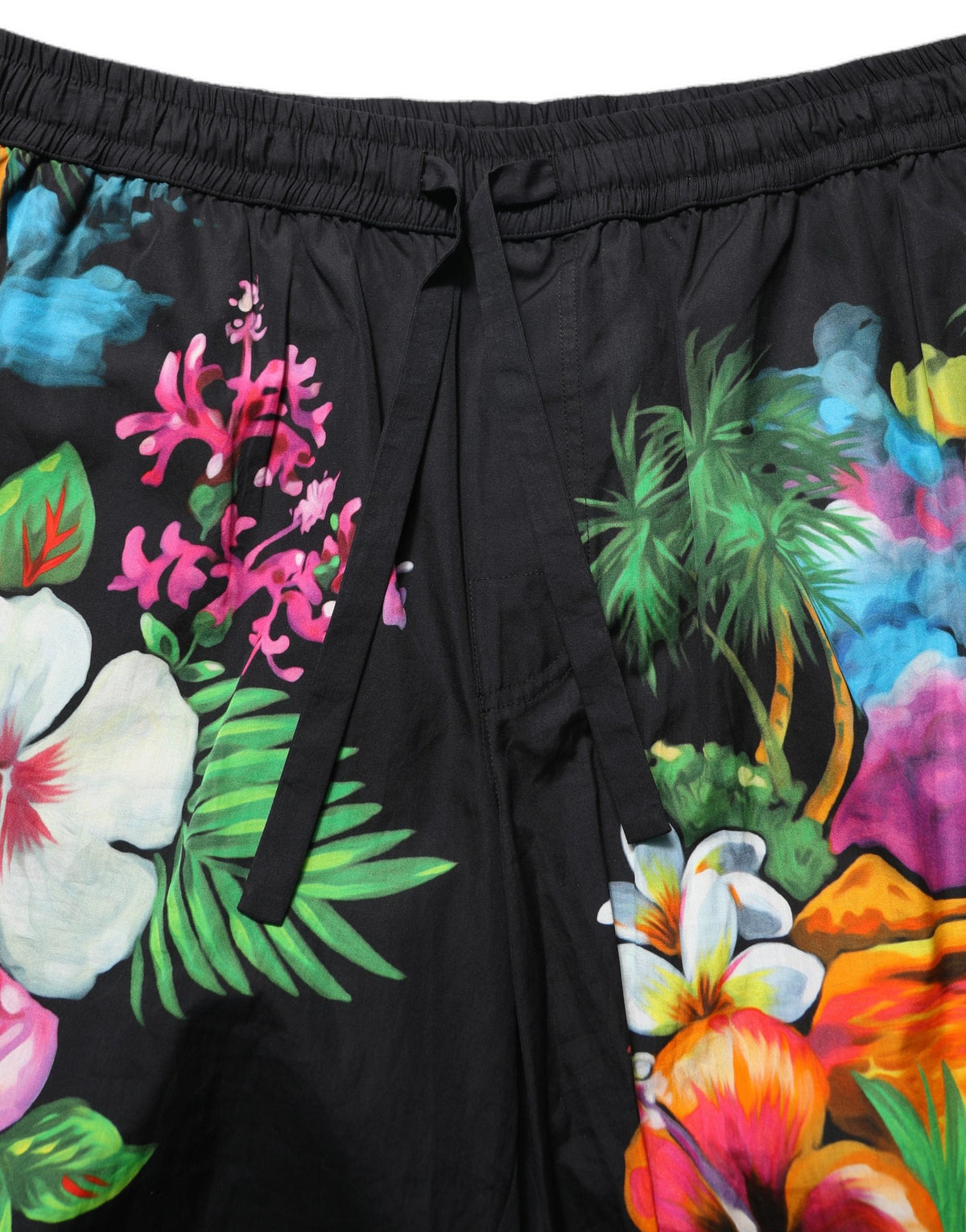 Dolce & Gabbana Black Cotton Tropical Floral Bermuda Men's Shorts