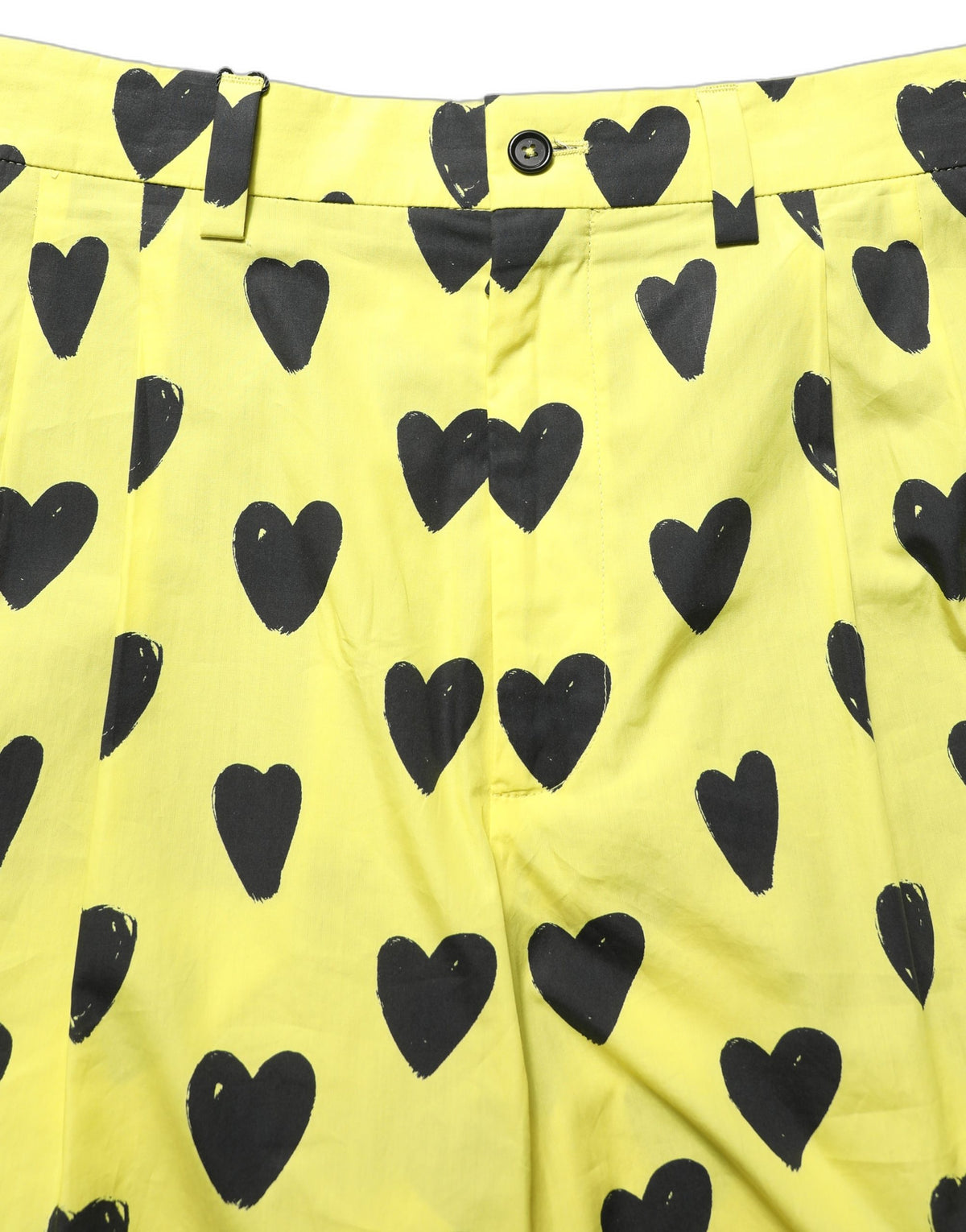 Dolce & Gabbana Yellow Cotton Heart Print Men Bermuda Men's Shorts
