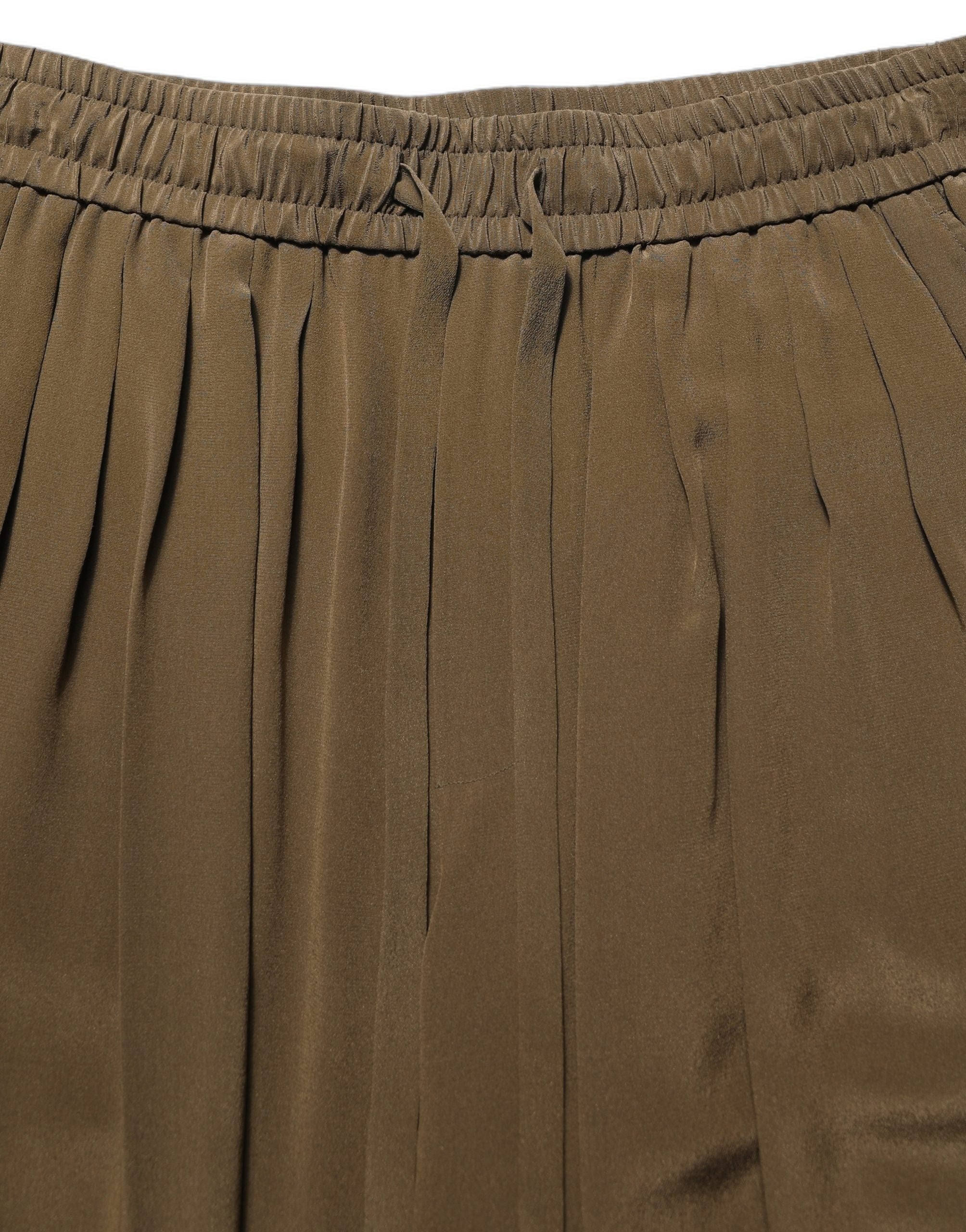 Dolce & Gabbana Brown Silk Mid Waist Pleated Bermuda Men's Shorts