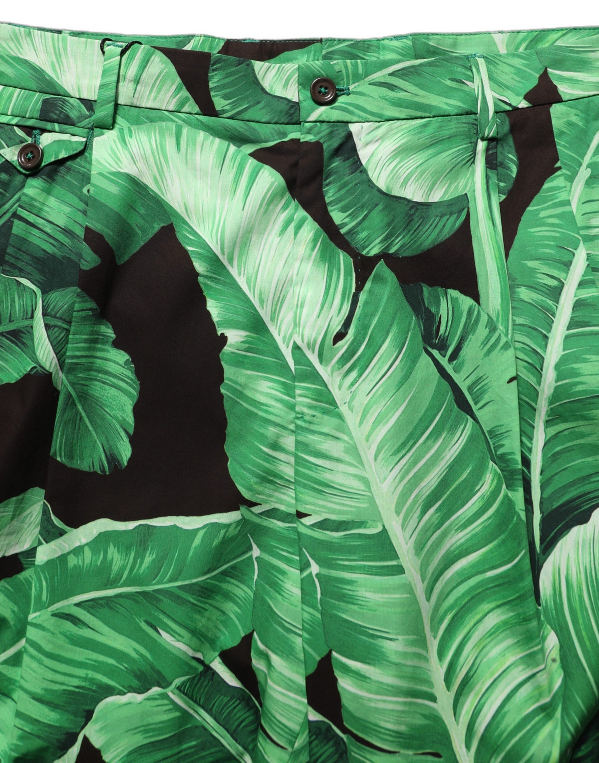 Dolce & Gabbana Black Green Banana Leaf Men Bermuda Men's Shorts