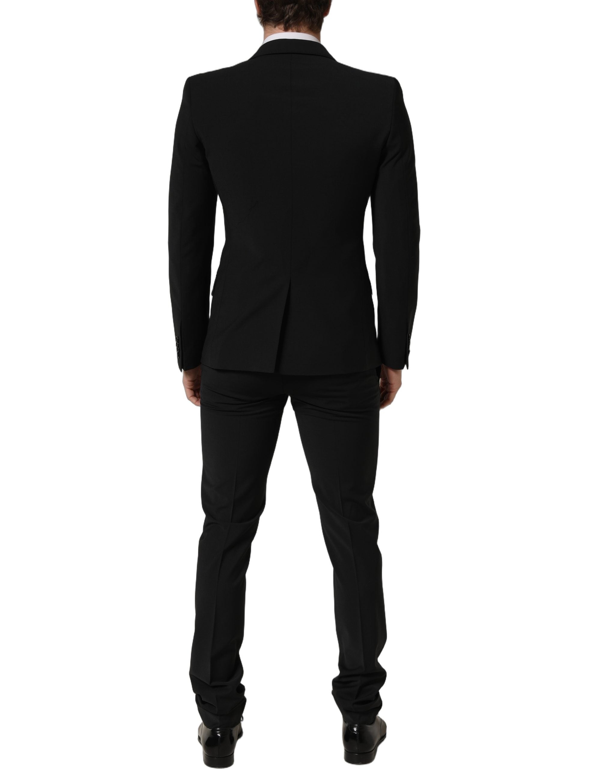Dolce & Gabbana Black Wool Slim Fit Formal 2 Piece Men Men's Suit
