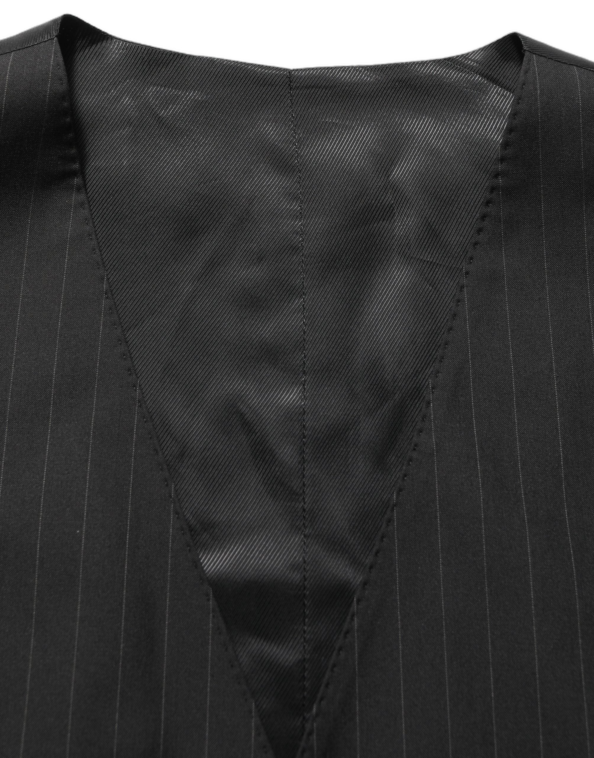 Dolce & Gabbana Dark Gray Stripes Slim Fit Formal 3 Piece Men's Suit