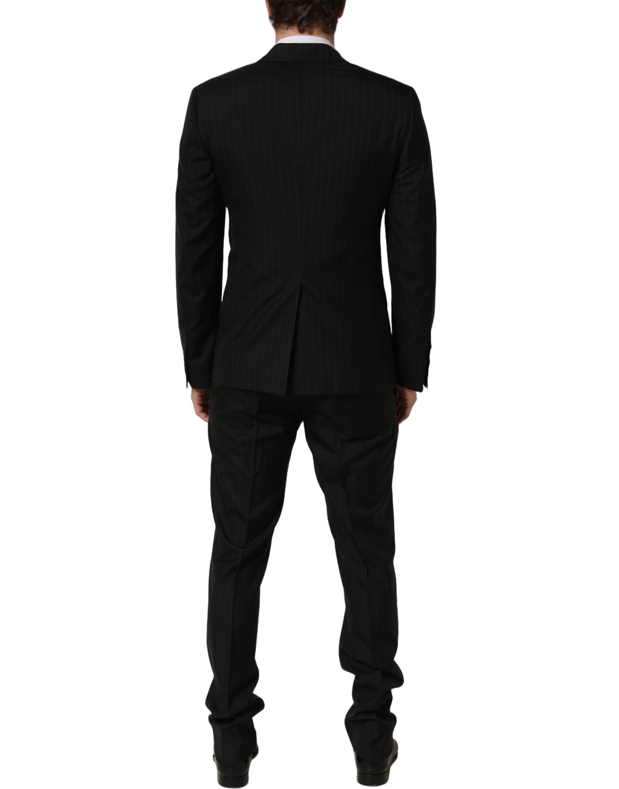 Dolce & Gabbana Dark Gray Stripes Slim Fit Formal 3 Piece Men's Suit