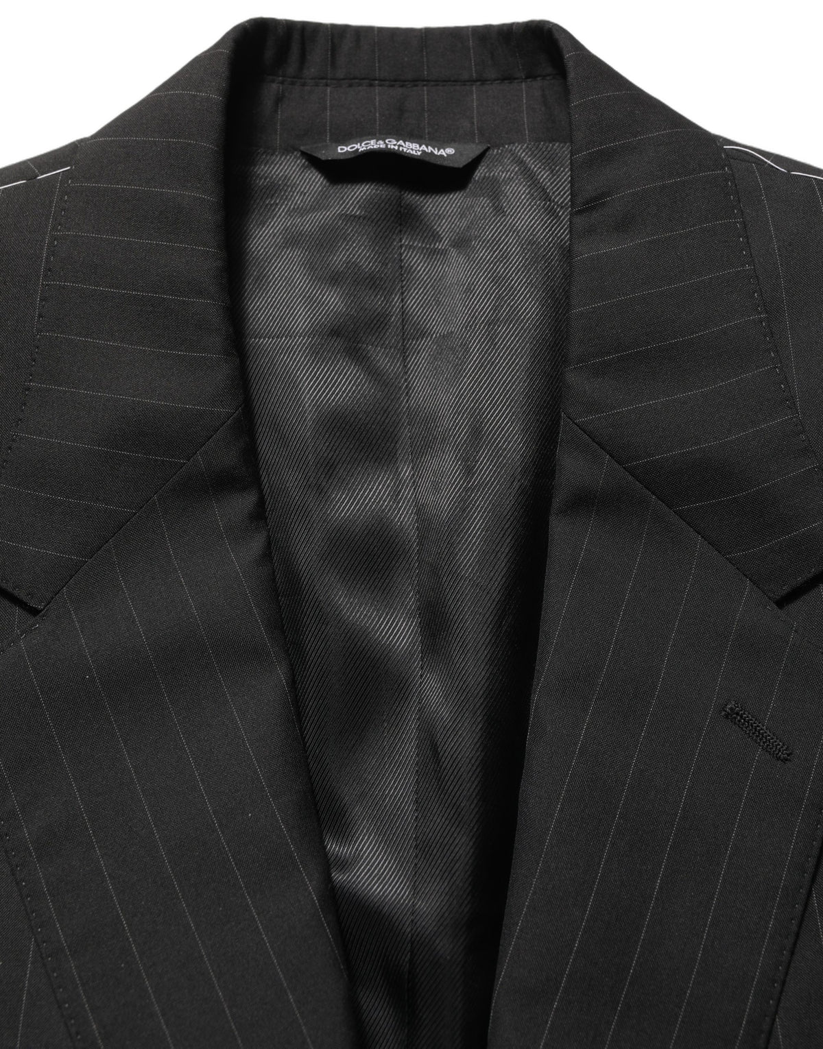Dolce & Gabbana Dark Gray Stripes Slim Fit Formal 3 Piece Men's Suit