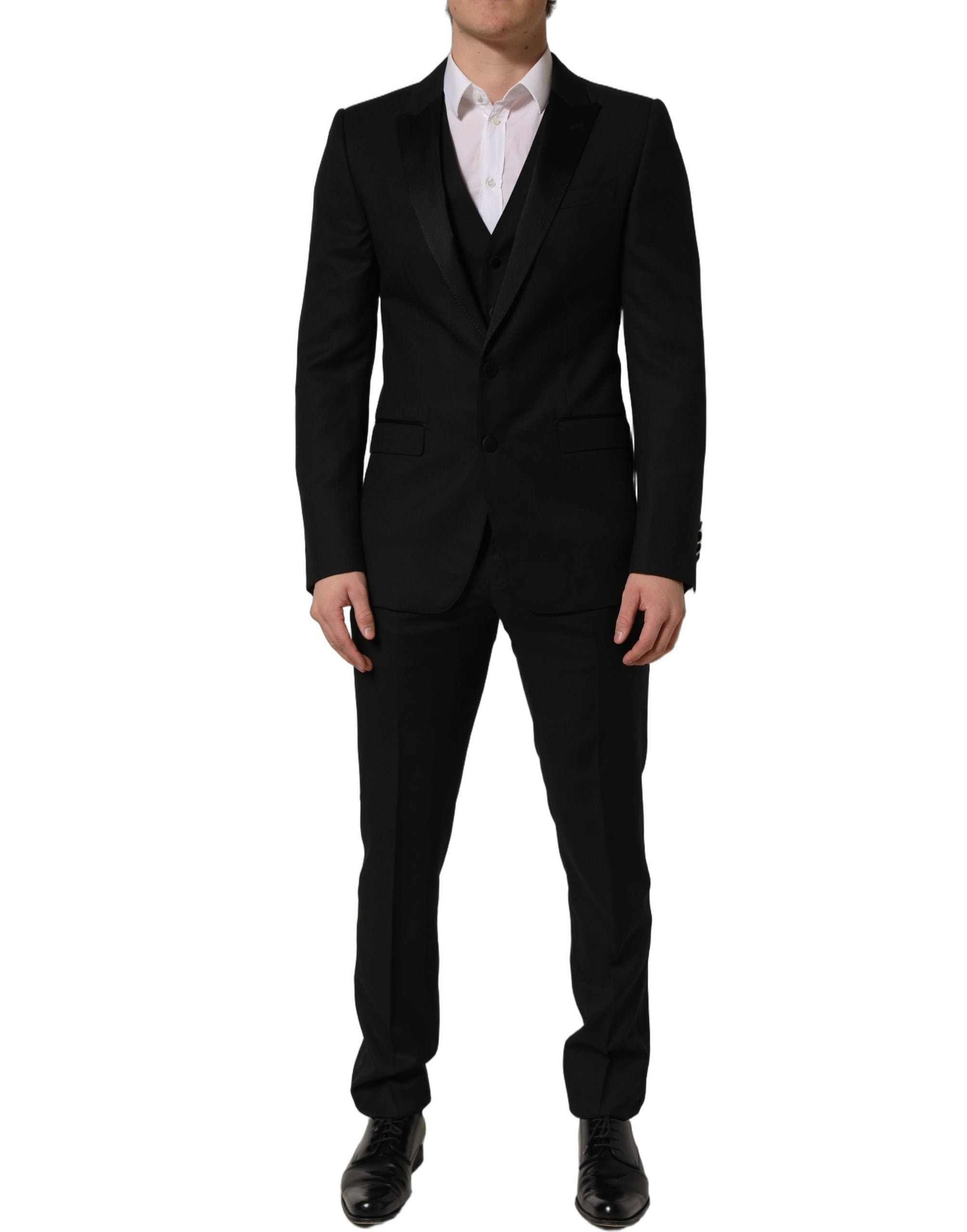 Dolce & Gabbana Black MARTINI Slim Fit Formal 3 Piece Men's Suit
