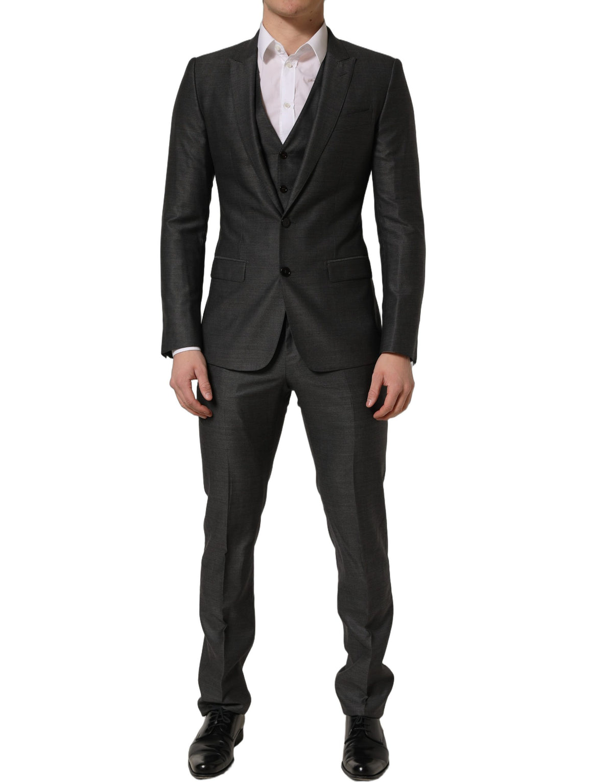 Dolce & Gabbana Gray MARTINI Slim Fit Formal 3 Piece Men's Suit