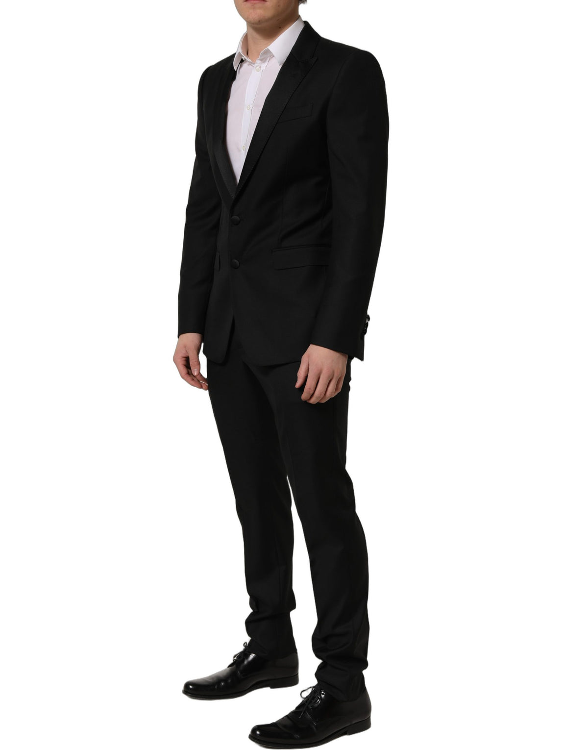Dolce & Gabbana Black Wool Slim Fit Formal 2 Piece Men Men's Suit (Pre-Owned)