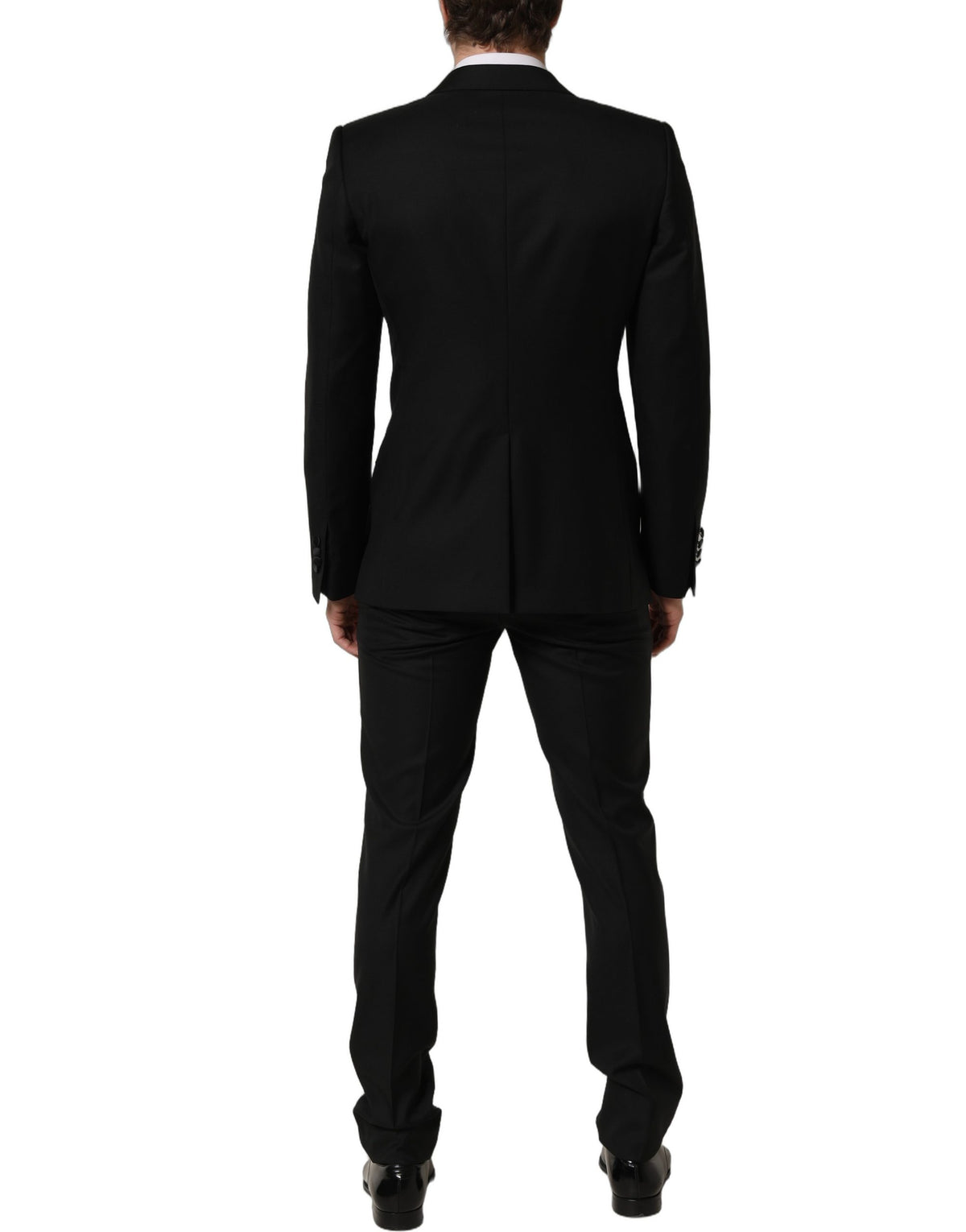 Dolce & Gabbana Black Wool Slim Fit Formal 2 Piece Men Men's Suit (Pre-Owned)