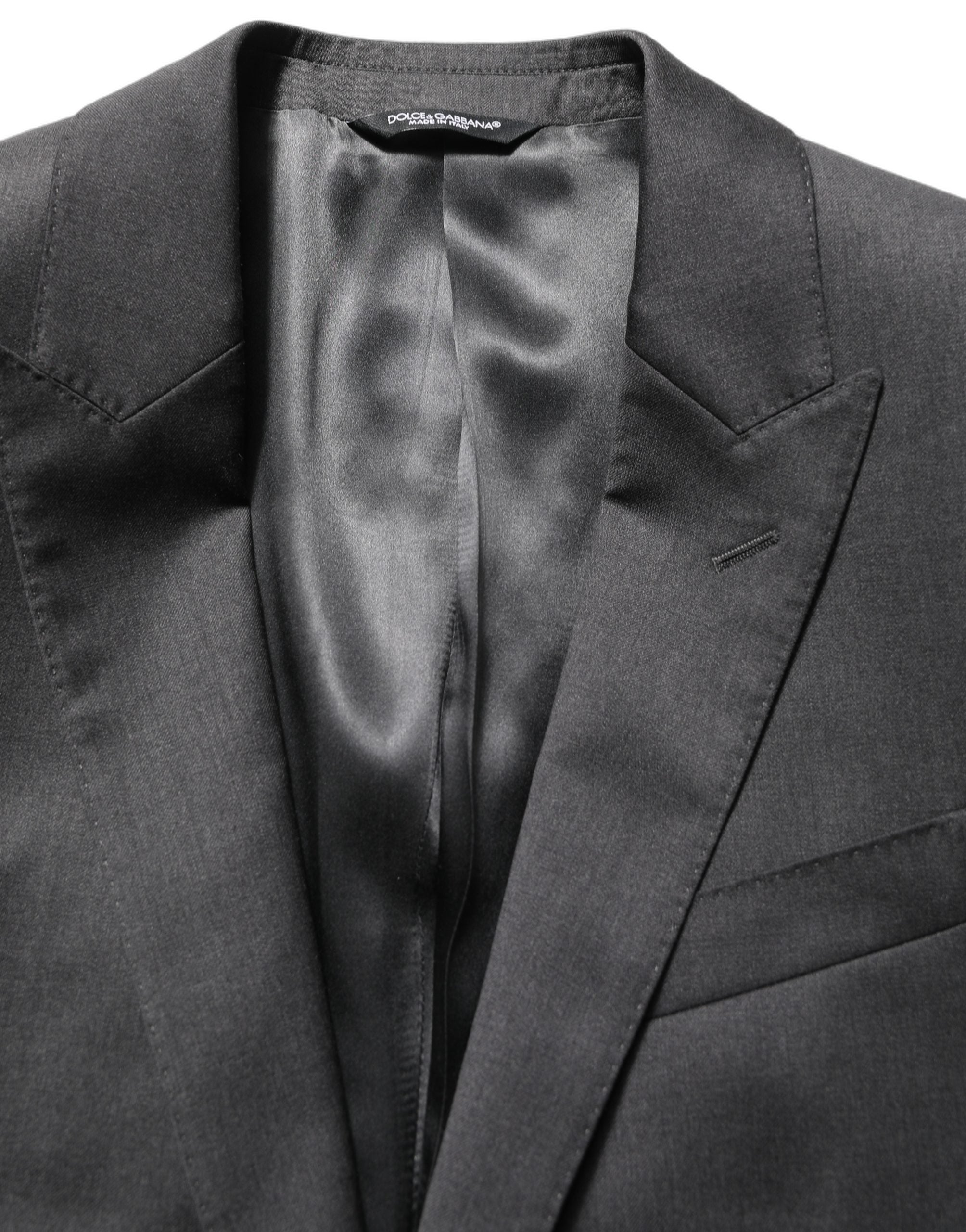 Dolce & Gabbana Gray Wool Slim Fit Formal 2 Piece Men Men's Suit (Pre-Owned)