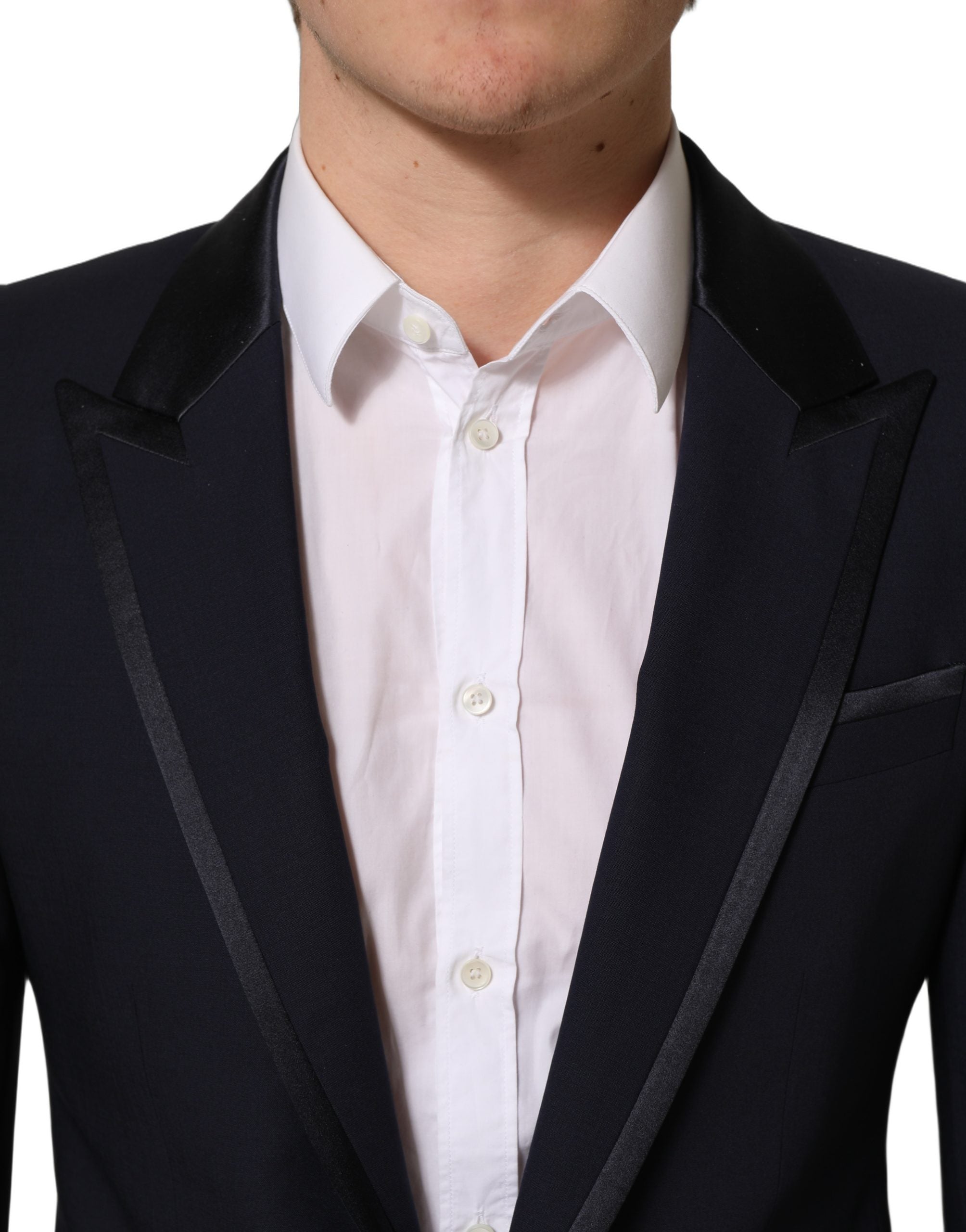Dolce & Gabbana Black Wool Slim Fit Formal 2 Piece Men Men's Suit (Pre-Owned)