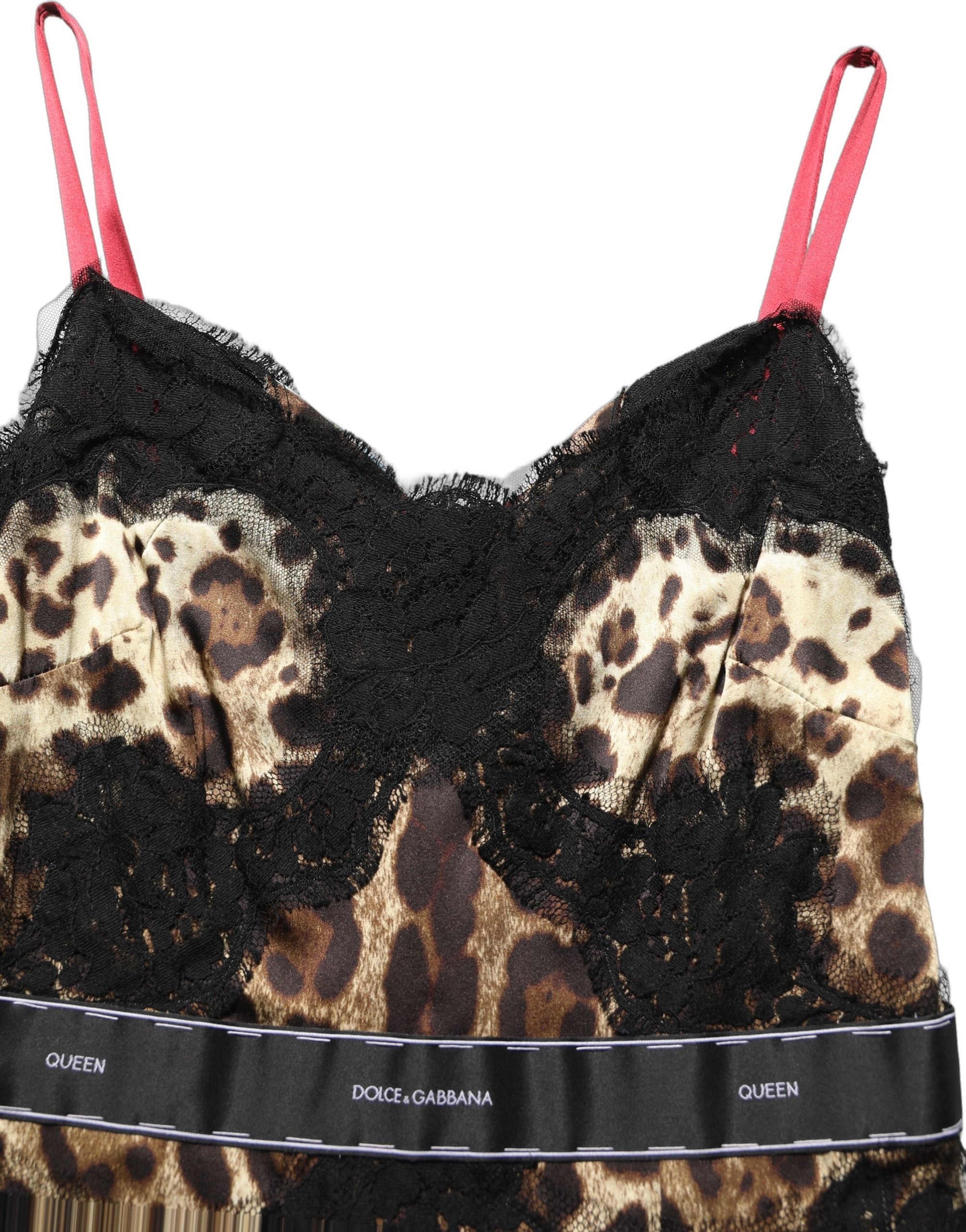 Dolce & Gabbana Multicolor Floral Leopard Silk Lace Trim Mini Women's Dress