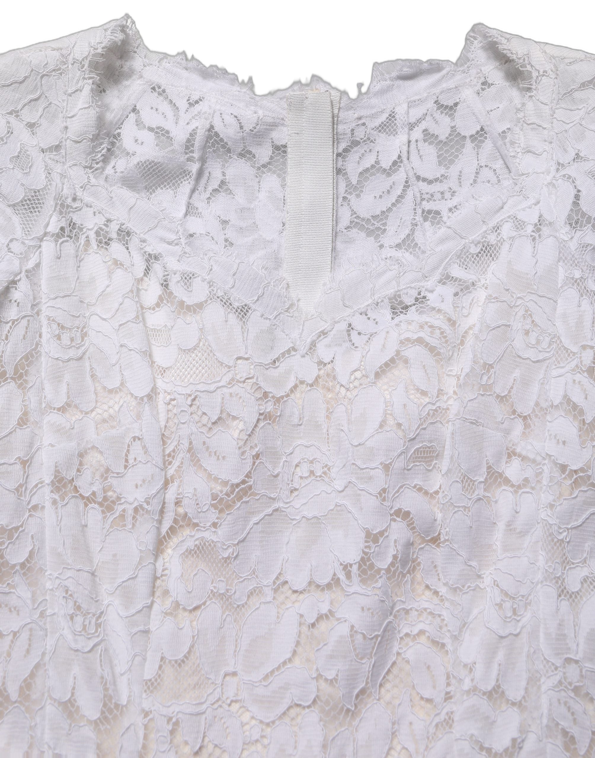 Dolce & Gabbana White Floral Lace Mermaid Long Gown Women's Dress