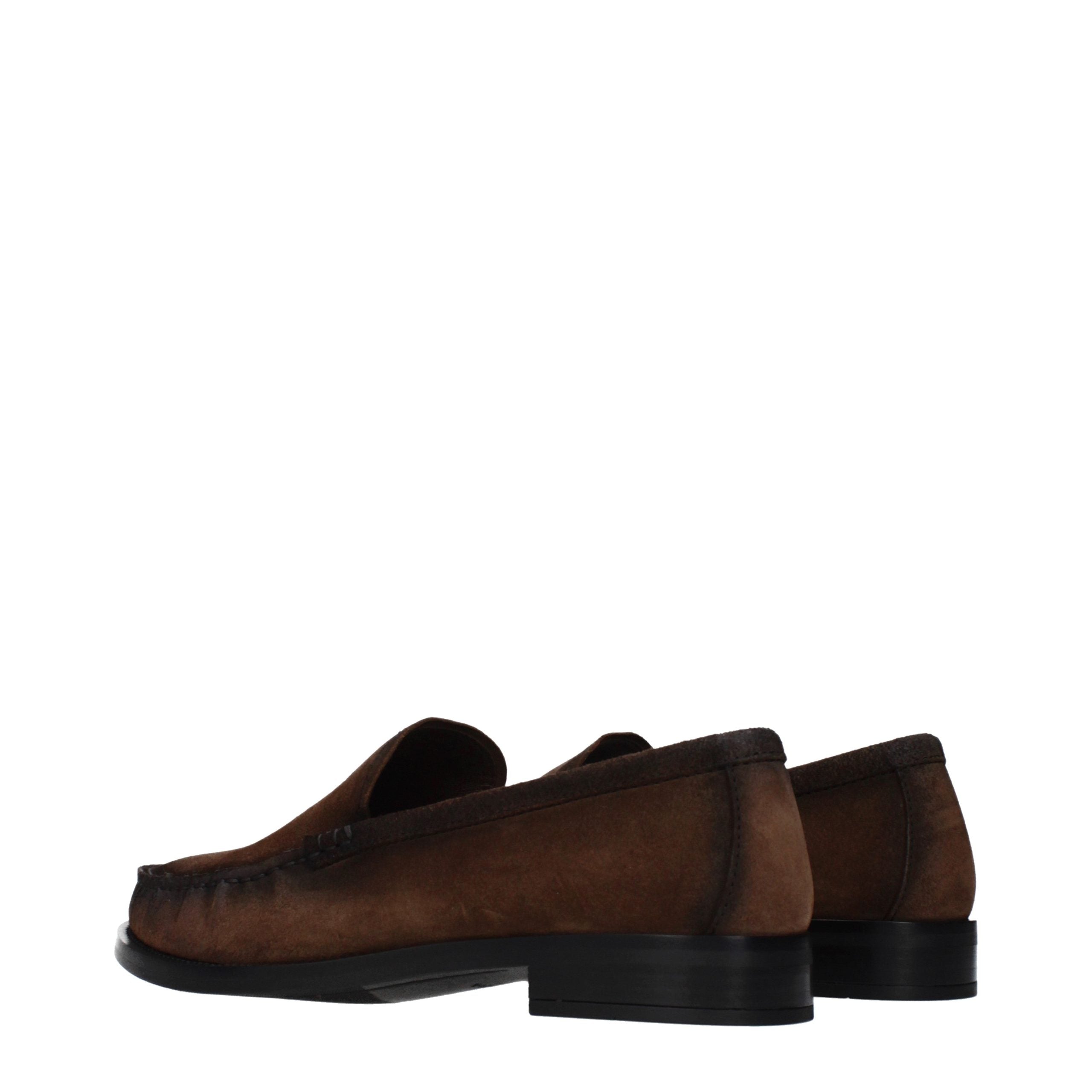 Prada Brown Leather Slip-On Women's Loafers
