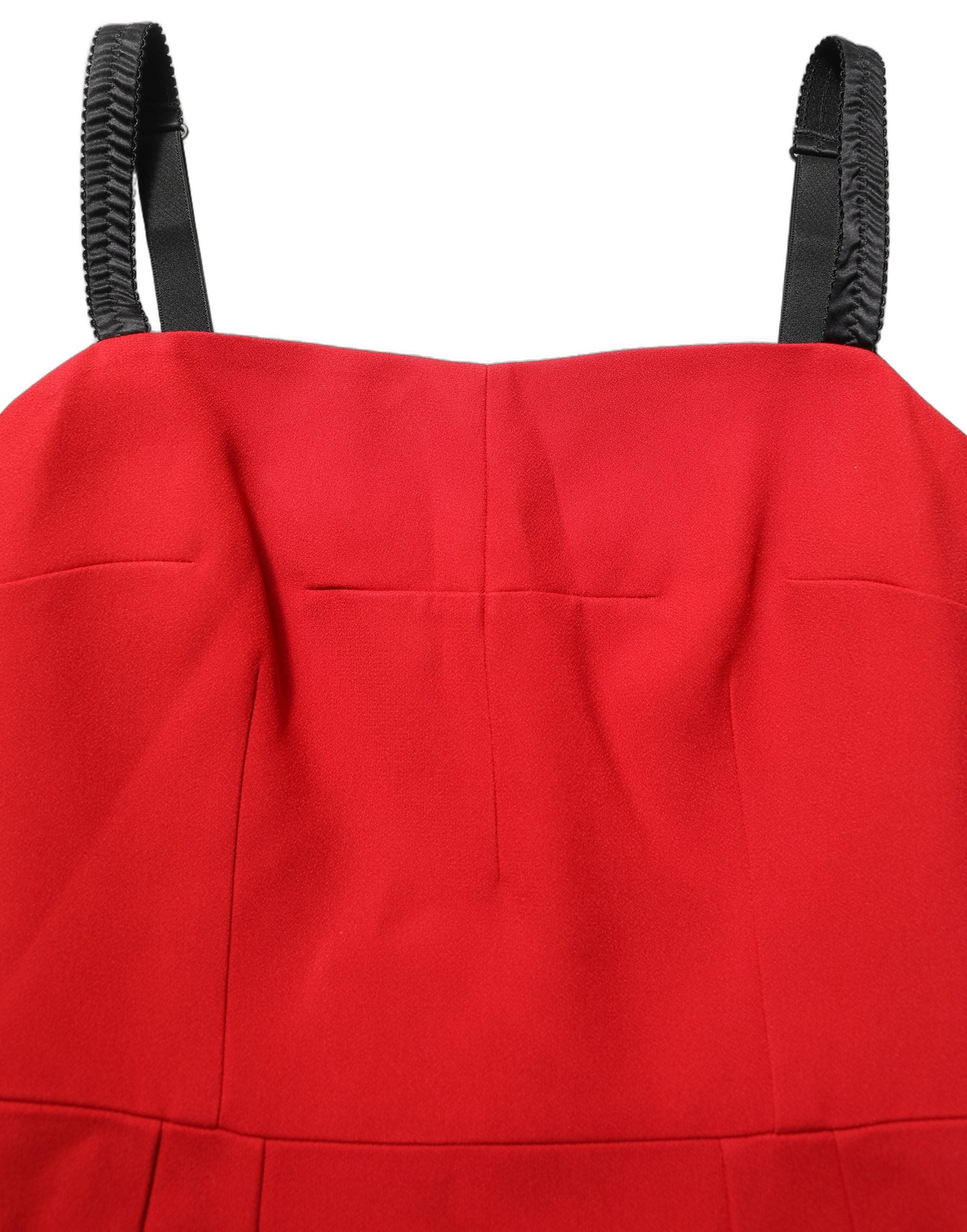 Dolce & Gabbana Red Stretch Bodycon Sheath Knee Length Women's Dress