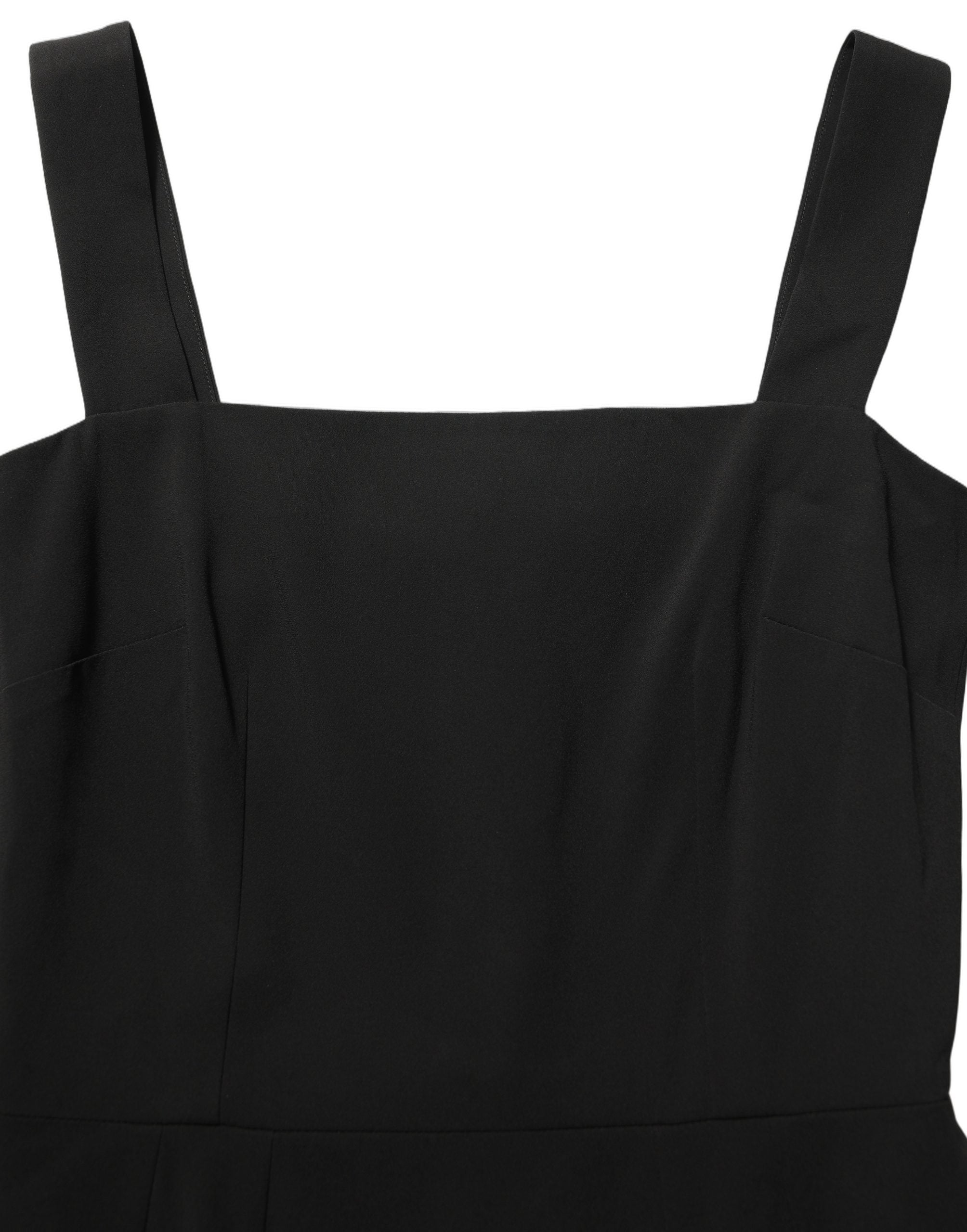 Dolce & Gabbana Black Viscose Stretch Sheath Midi Women's Dress