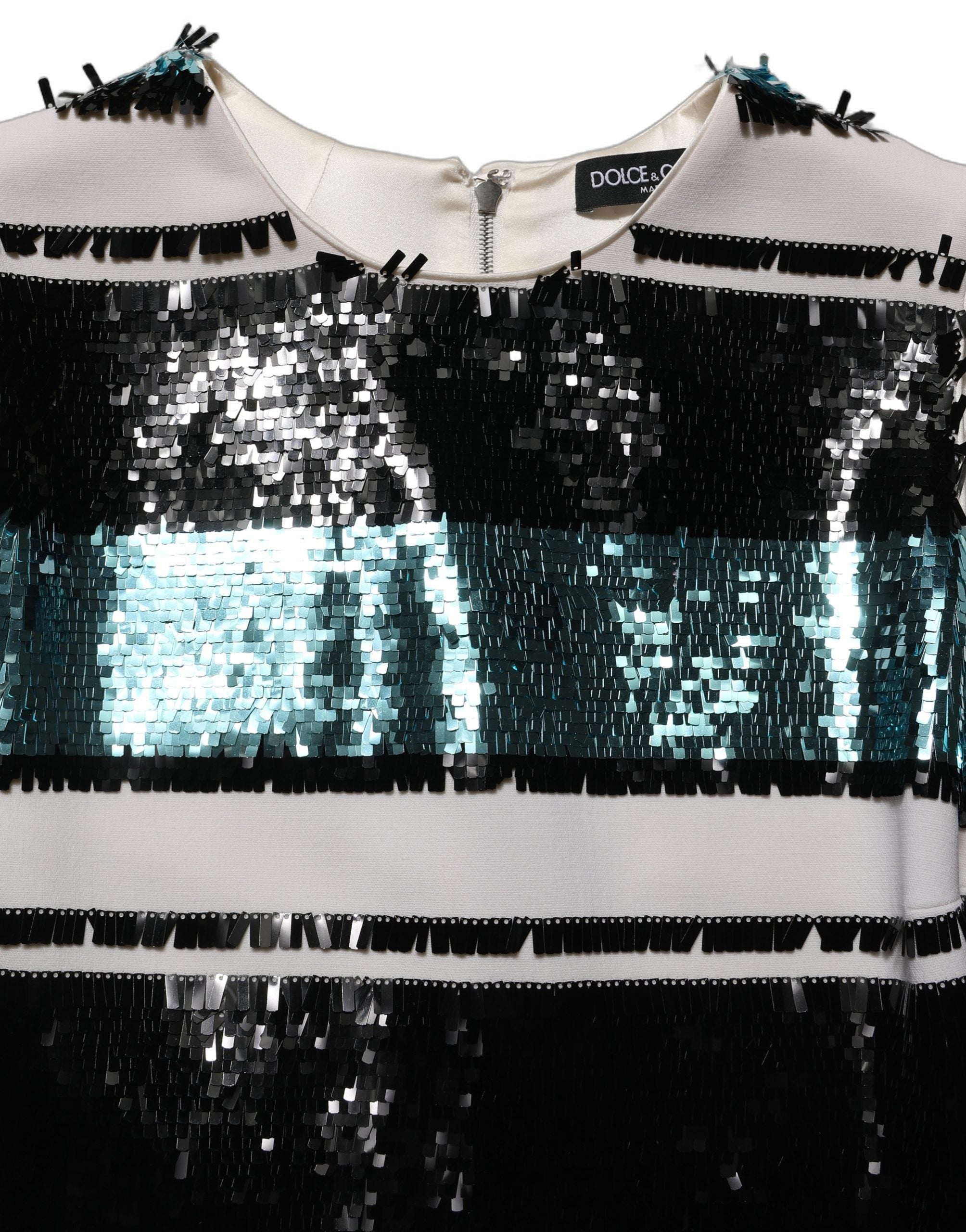 Dolce & Gabbana Multicolor Sequined Sleeveless Shift Women's Dress