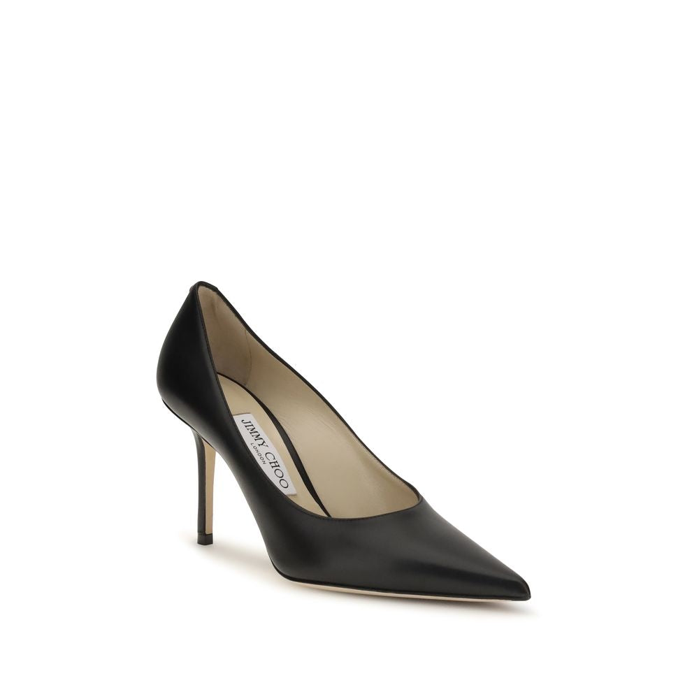 Jimmy Choo Black Calf Leather Bos Taurus High Heel Women's Pumps