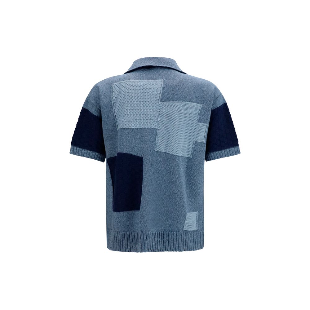 Laneus Blue Cotton Men's Cardigan