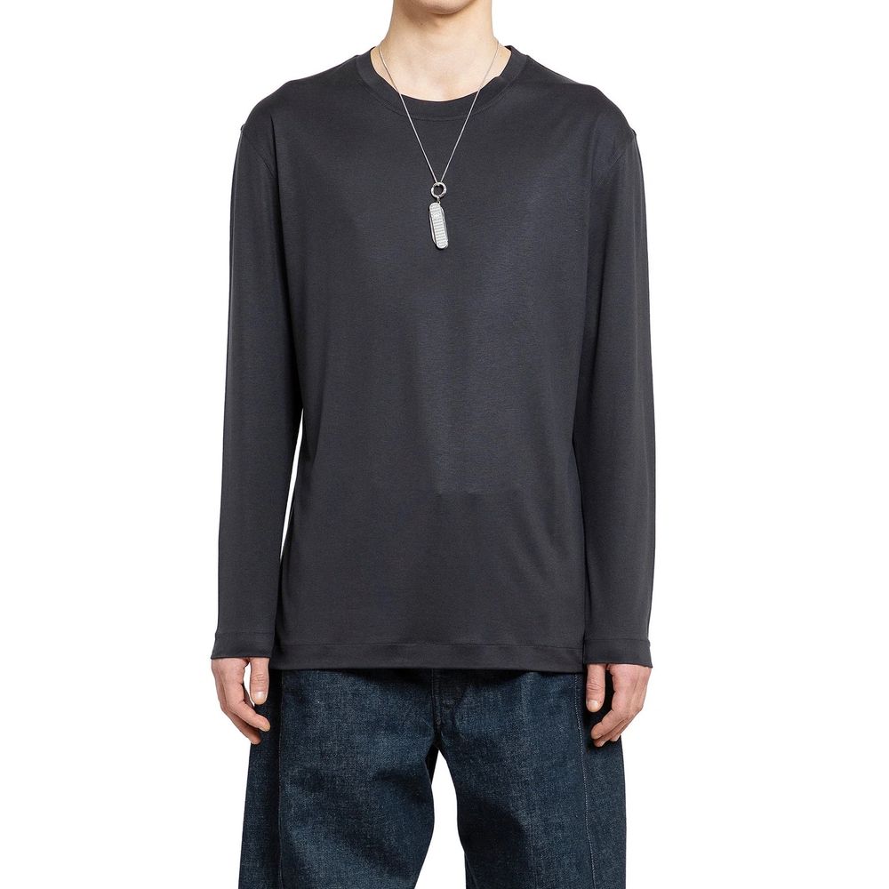 Lemaire Black Silk Men's T-Shirt