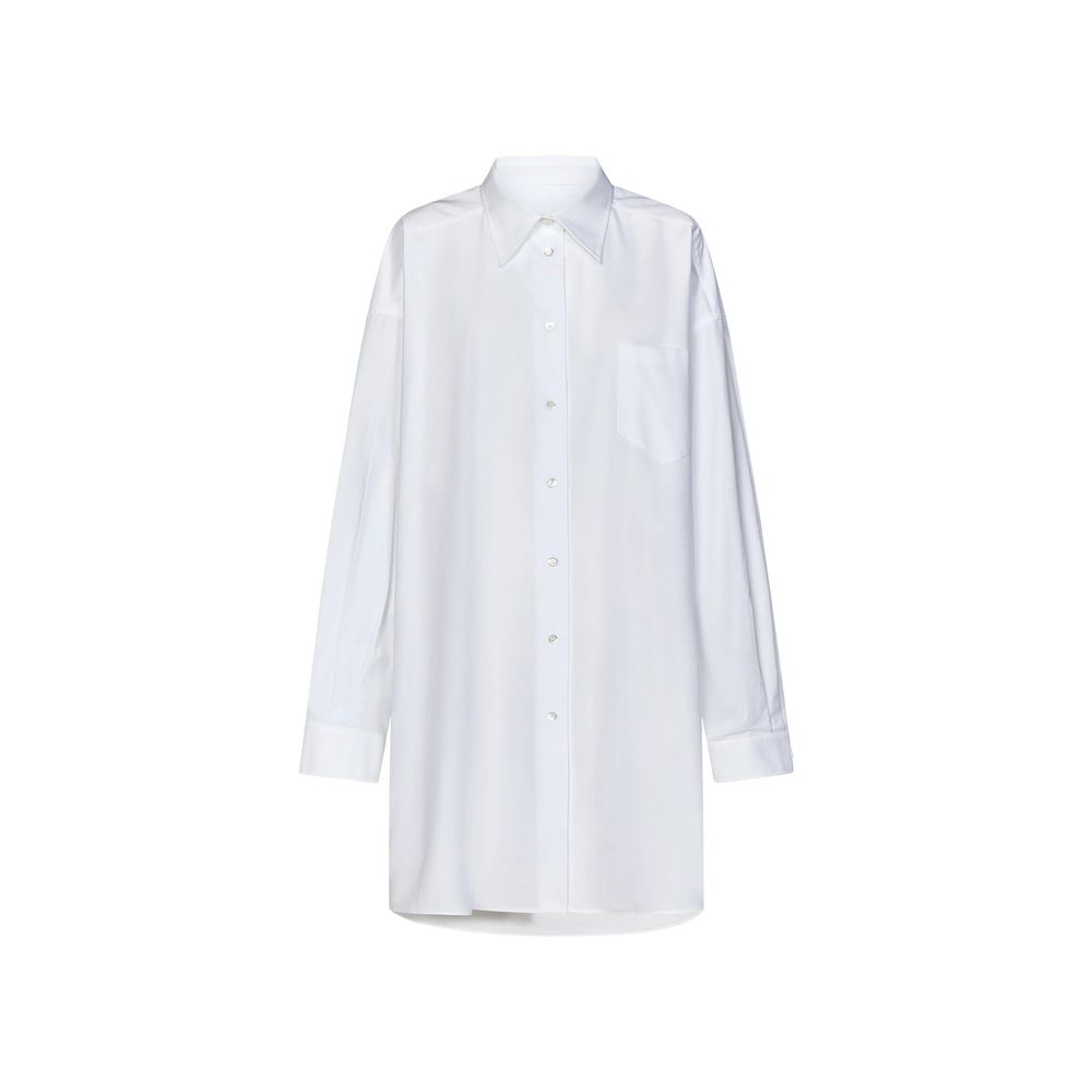 Maison Margiela White Cotton Dress Women's Shirt