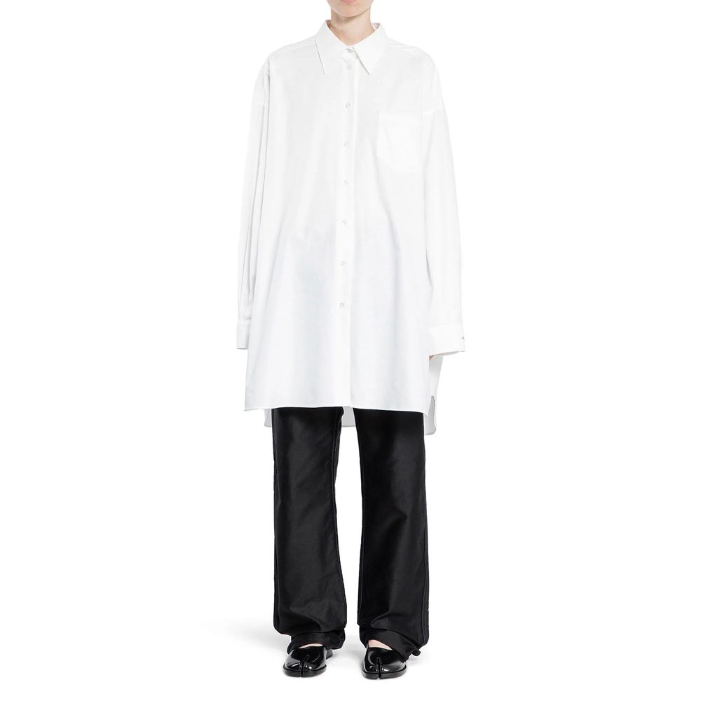 Maison Margiela White Cotton Dress Women's Shirt
