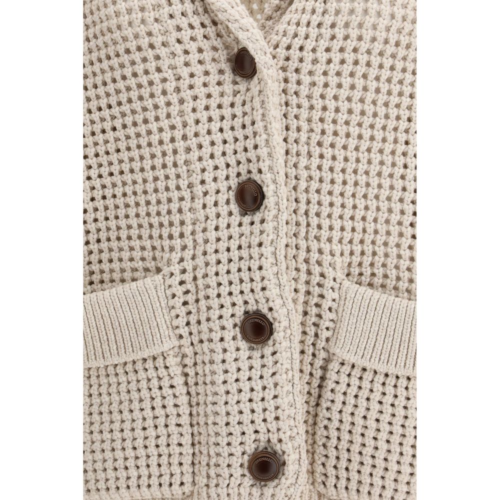 Brunello Cucinelli Beige Cotton Women's Cardigan