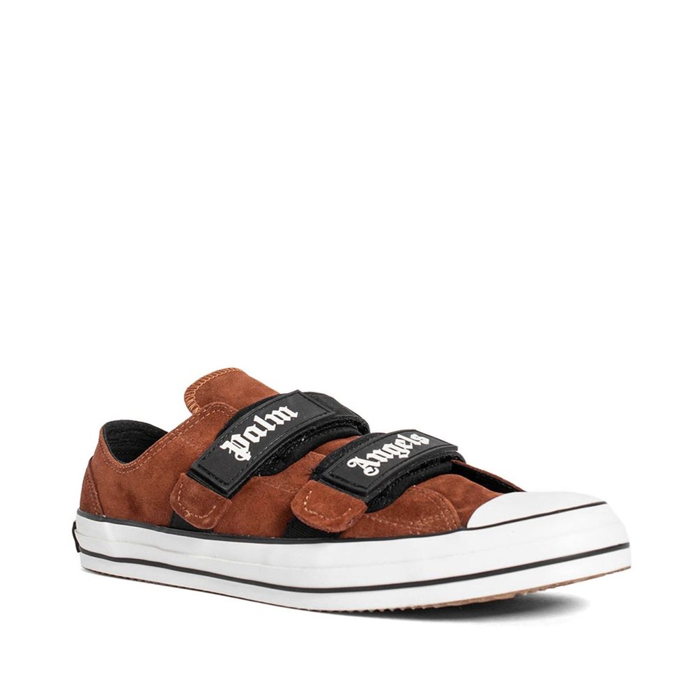 Palm Angels Brown Calfskin Low Top Men's Sneakers
